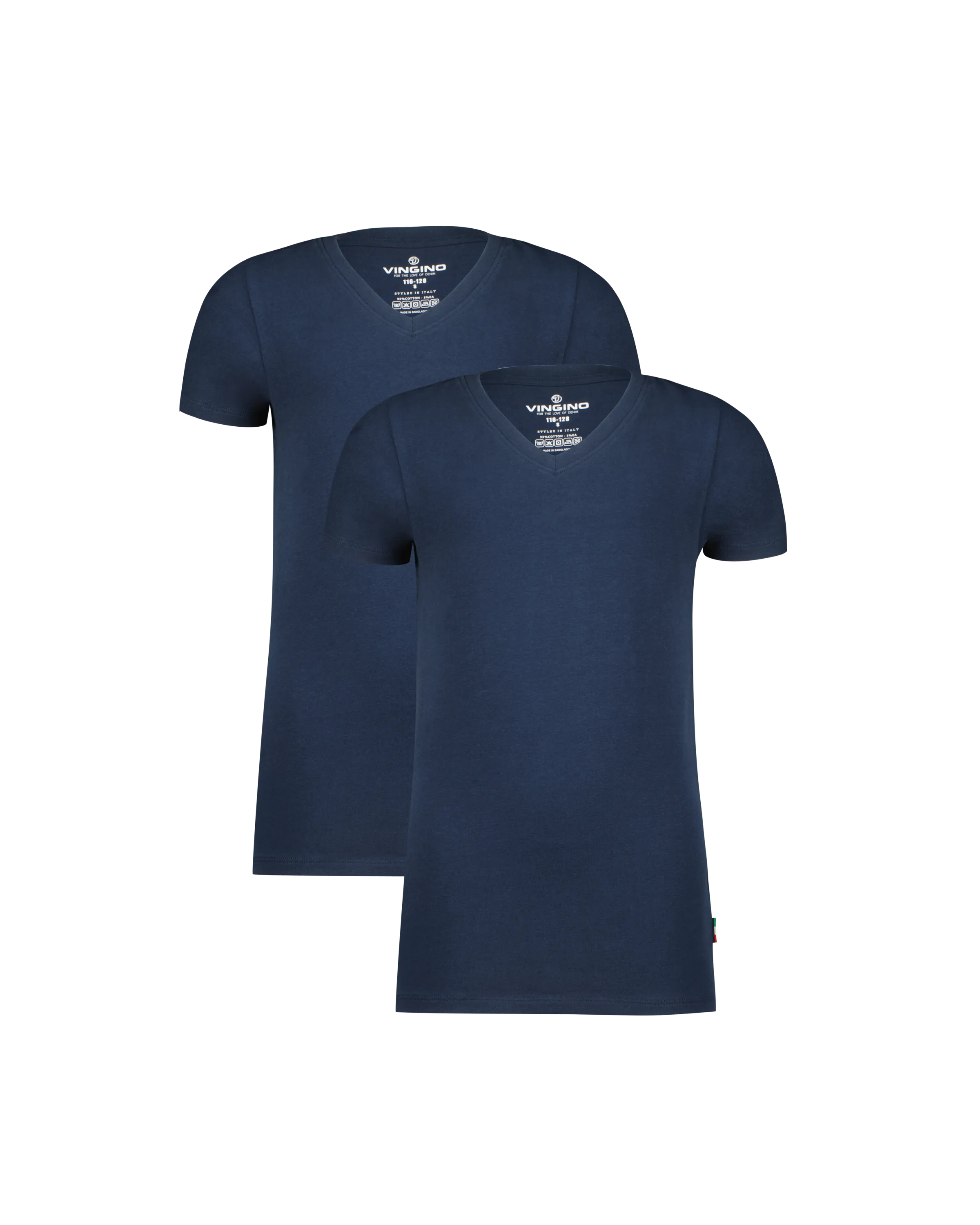 Boys T-shirt V-neck 2 pack | Blue