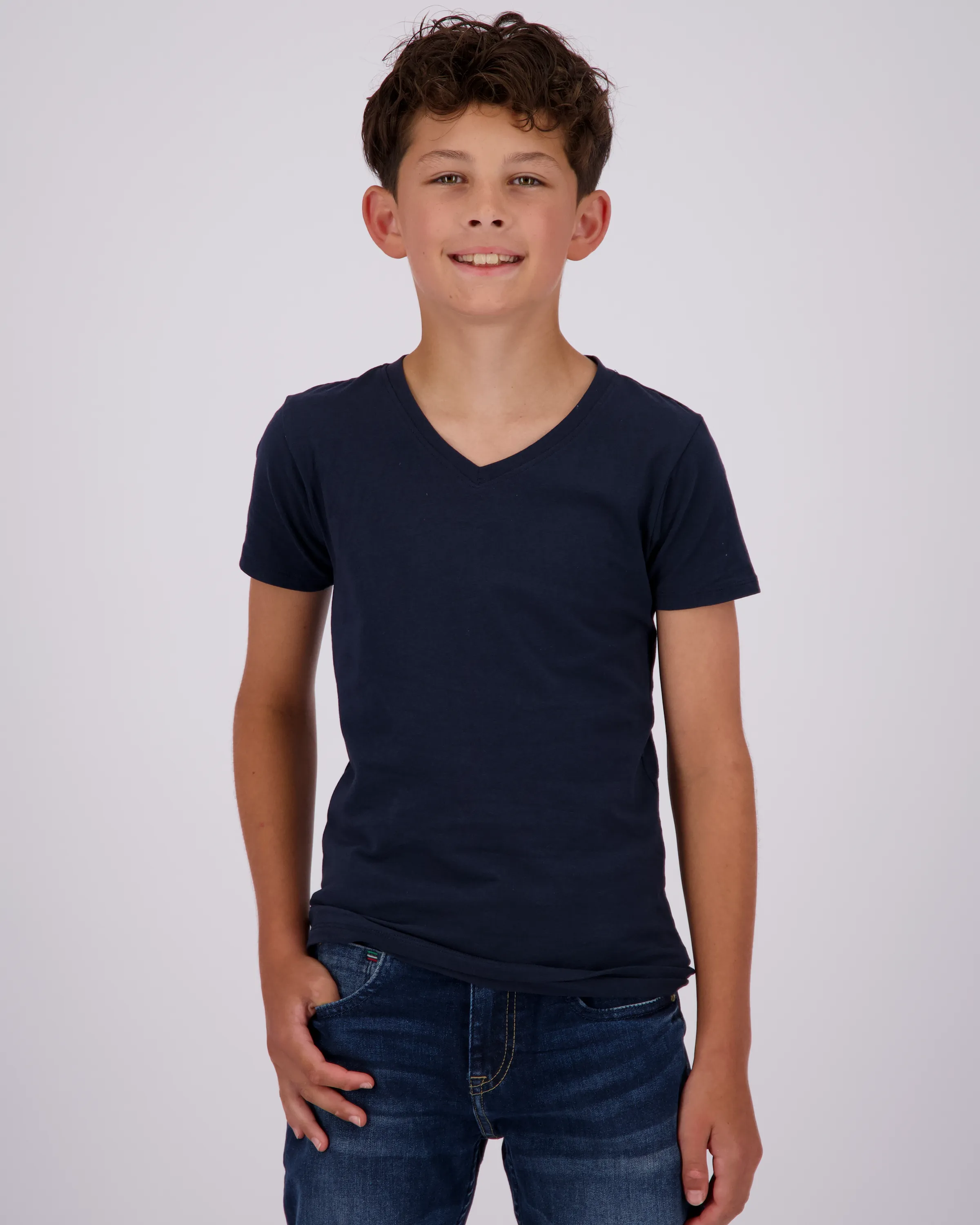 Boys T-shirt V-neck 2 pack | Blue