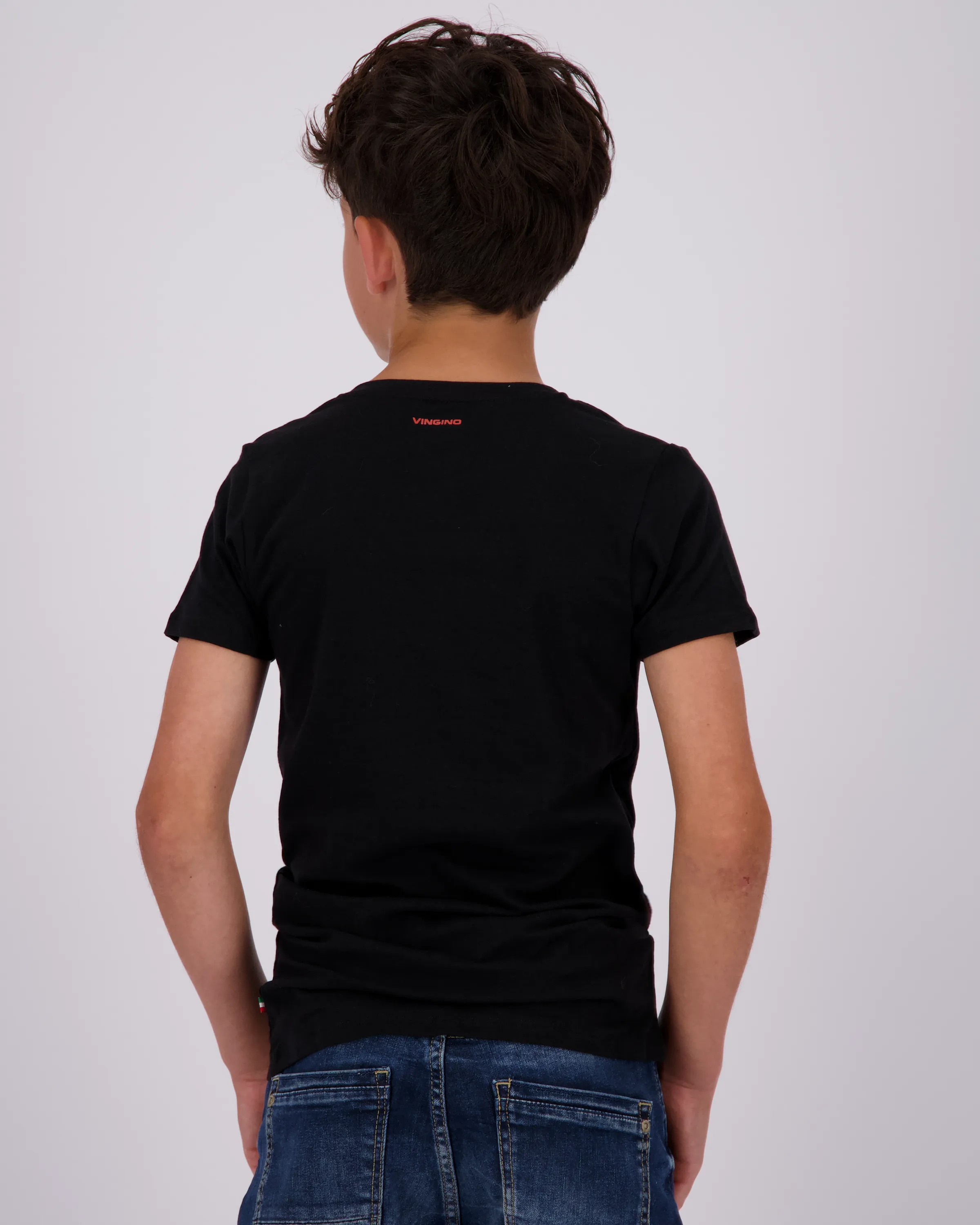 Boys T-shirt V-neck 2 pack | Black