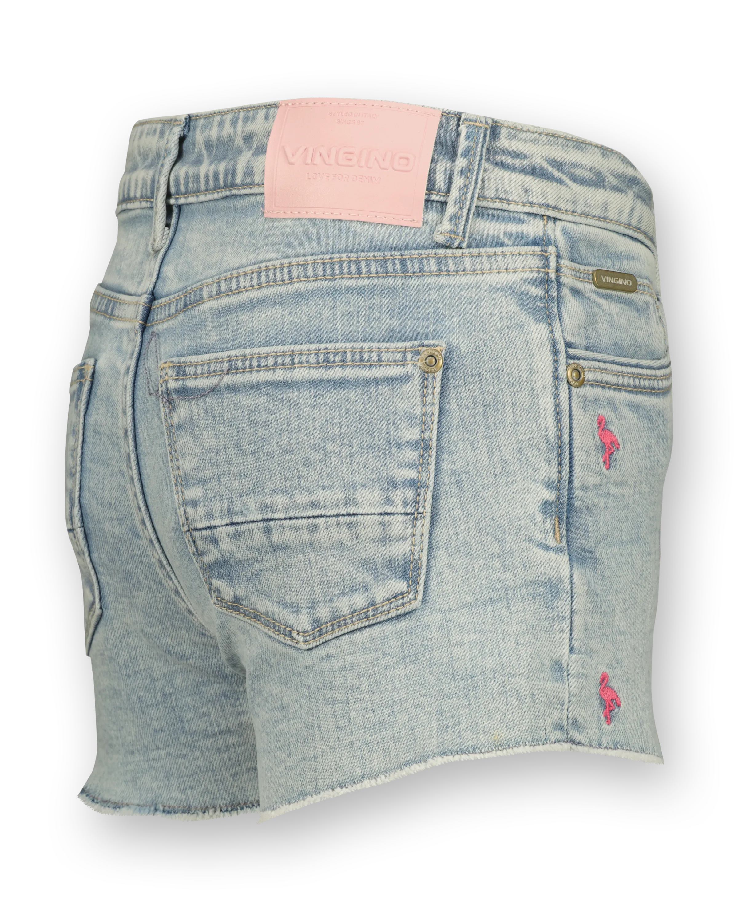 Korte broek high waist Dafina Flamingo