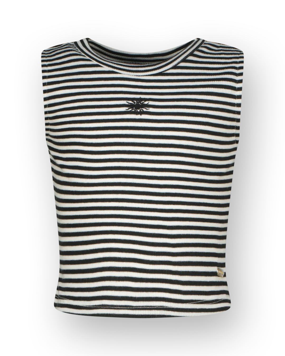 Top Basic-Crop Rib Top Stripe