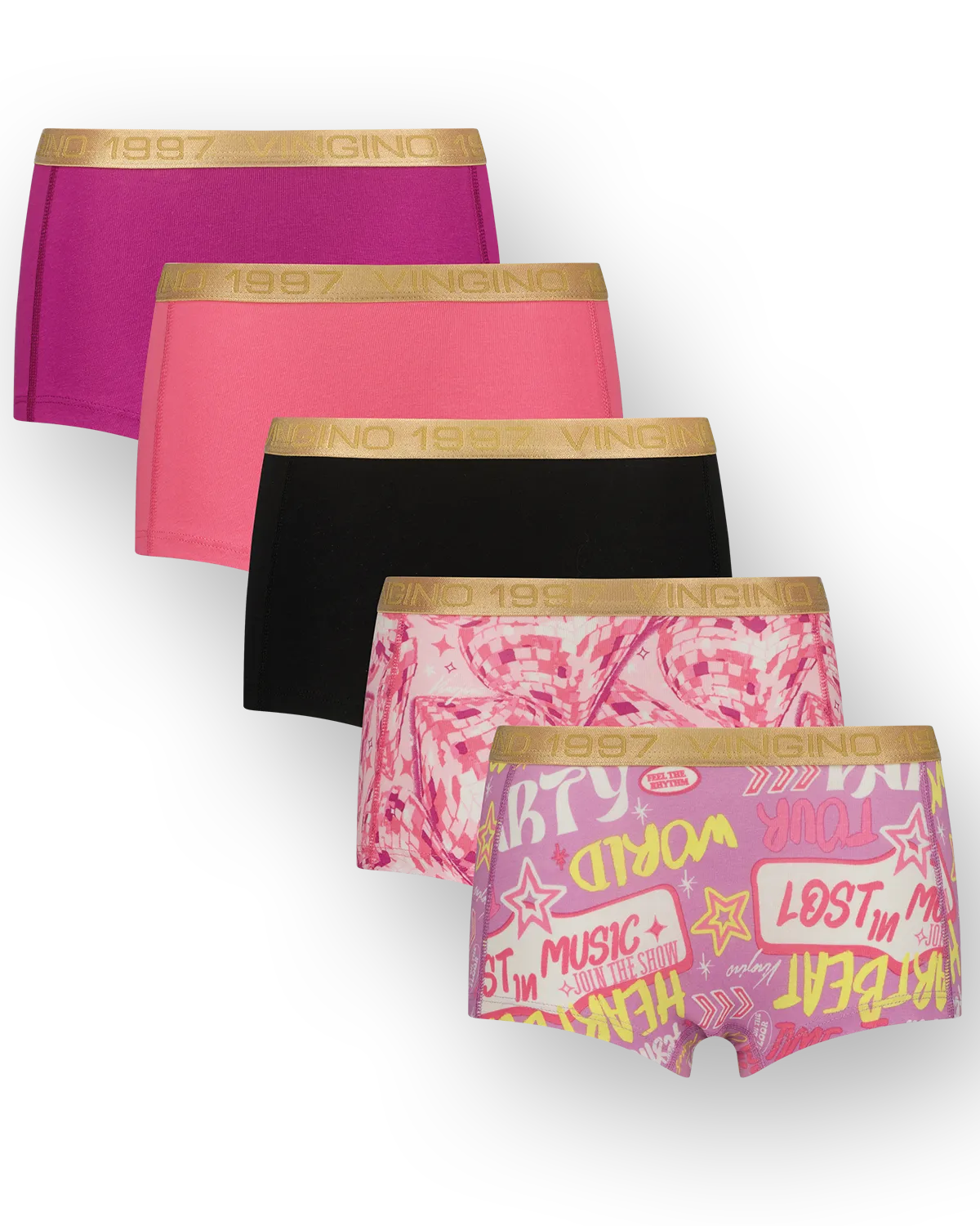 Girls Hipster festival 5-pack | Black