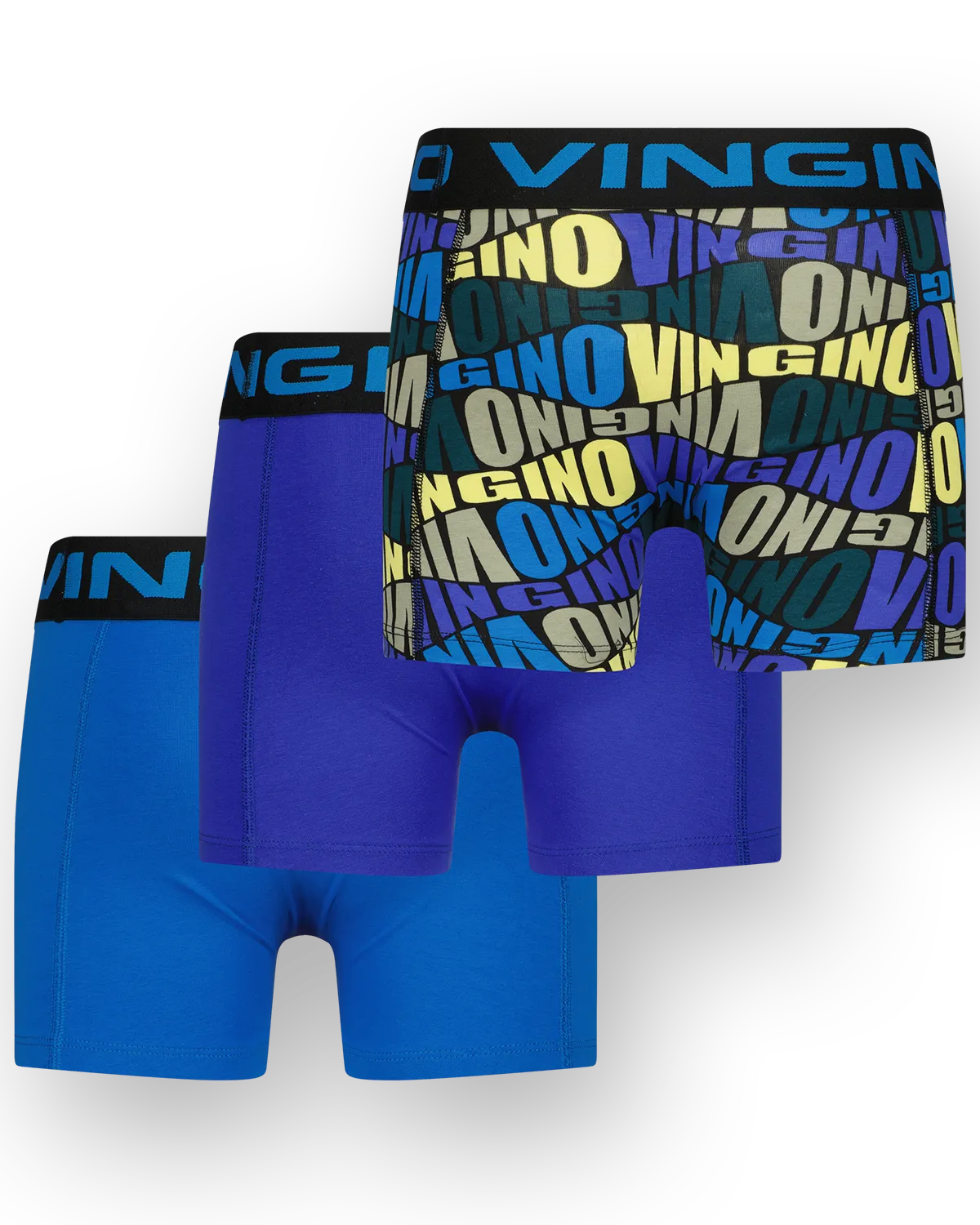 Jongens Boxer Blue text 3-pack | Blauw