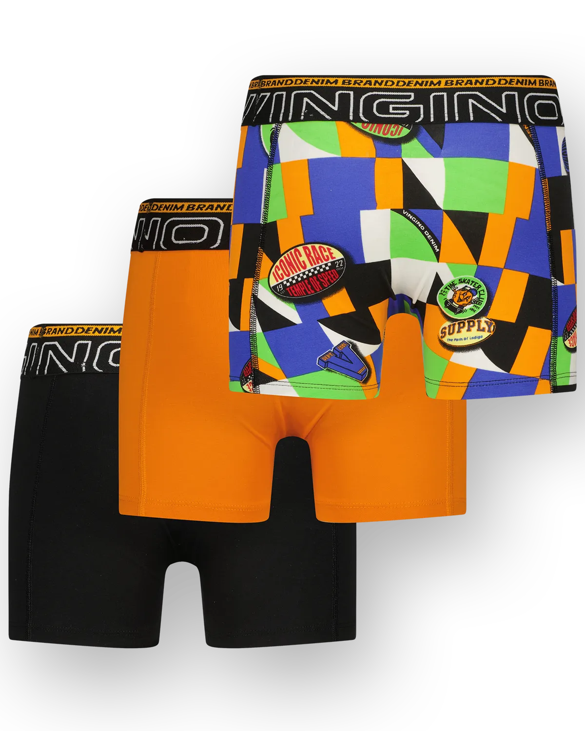 Jongens Boxer Graphic badge 3-pack | Zwart