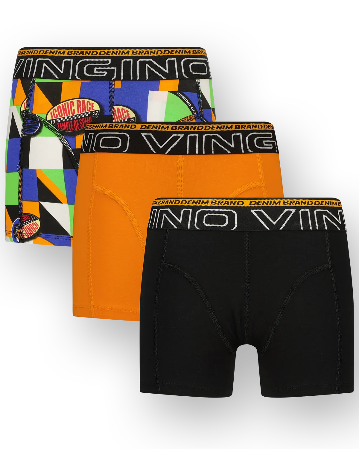 Jongens Boxer Graphic badge 3-pack | Zwart