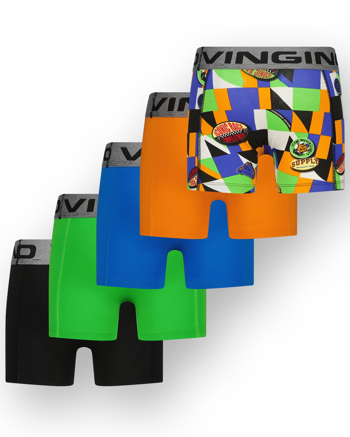 Jongens Boxer Graphic color 5-pack | Zwart