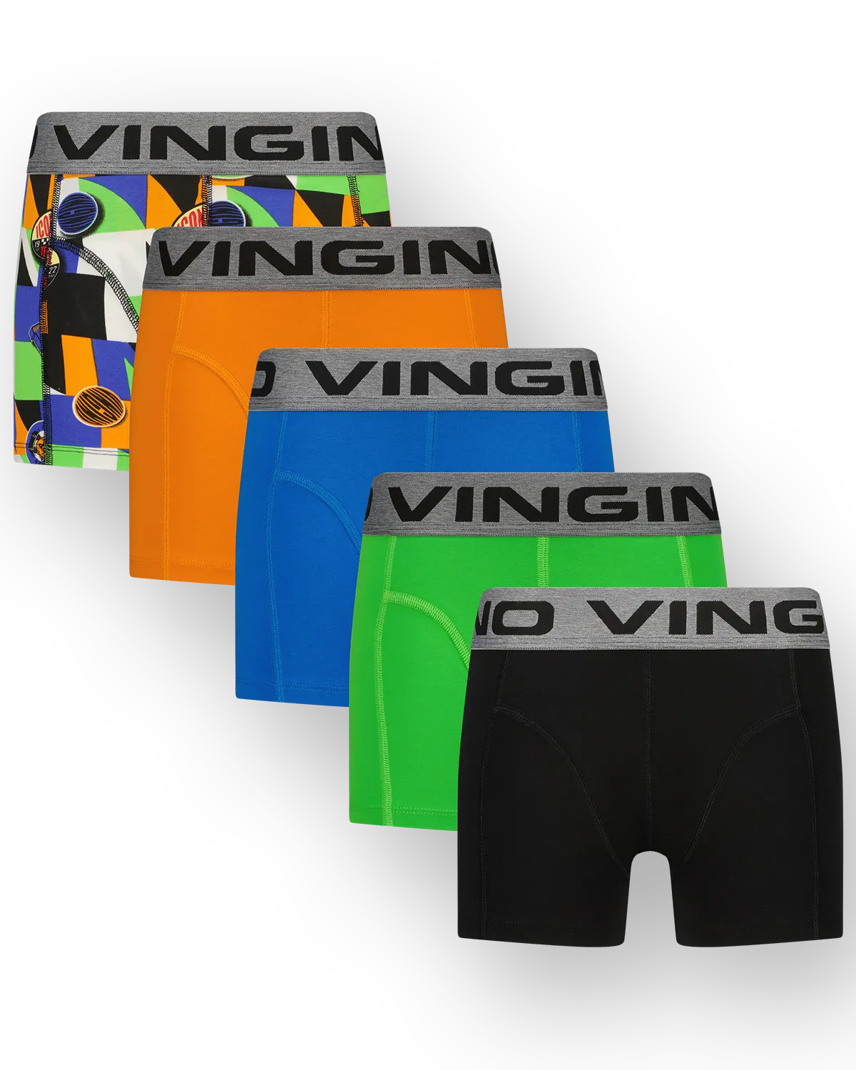 Jongens Boxer Graphic color 5-pack | Zwart