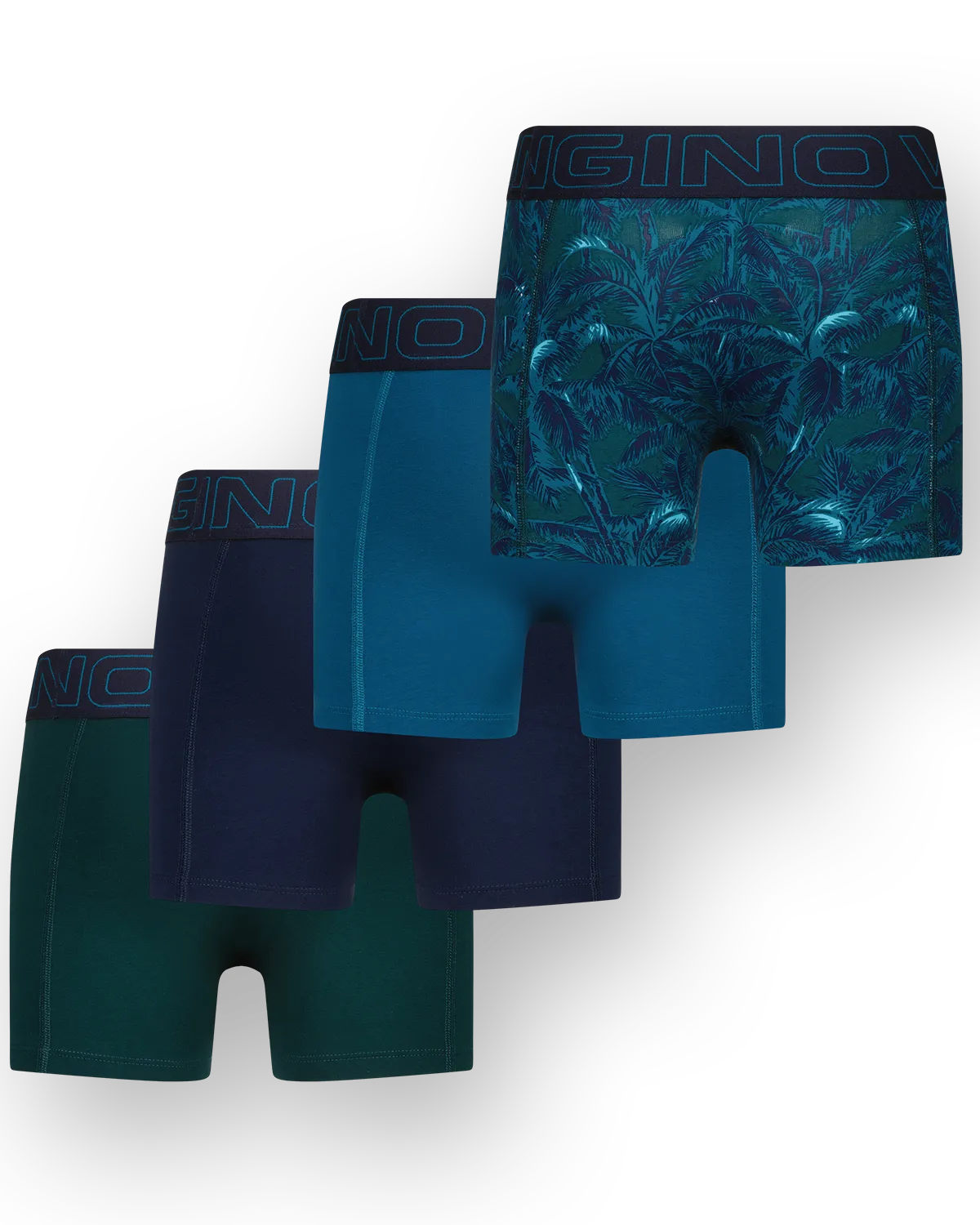 Jongens Boxer Palm green 4-pack | Groen