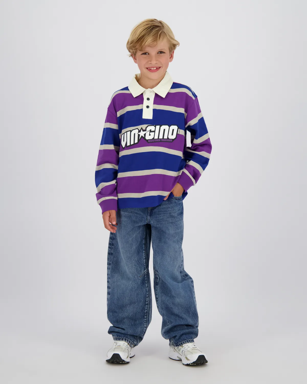Jongens Longsleeve Polo Nayo | Paars