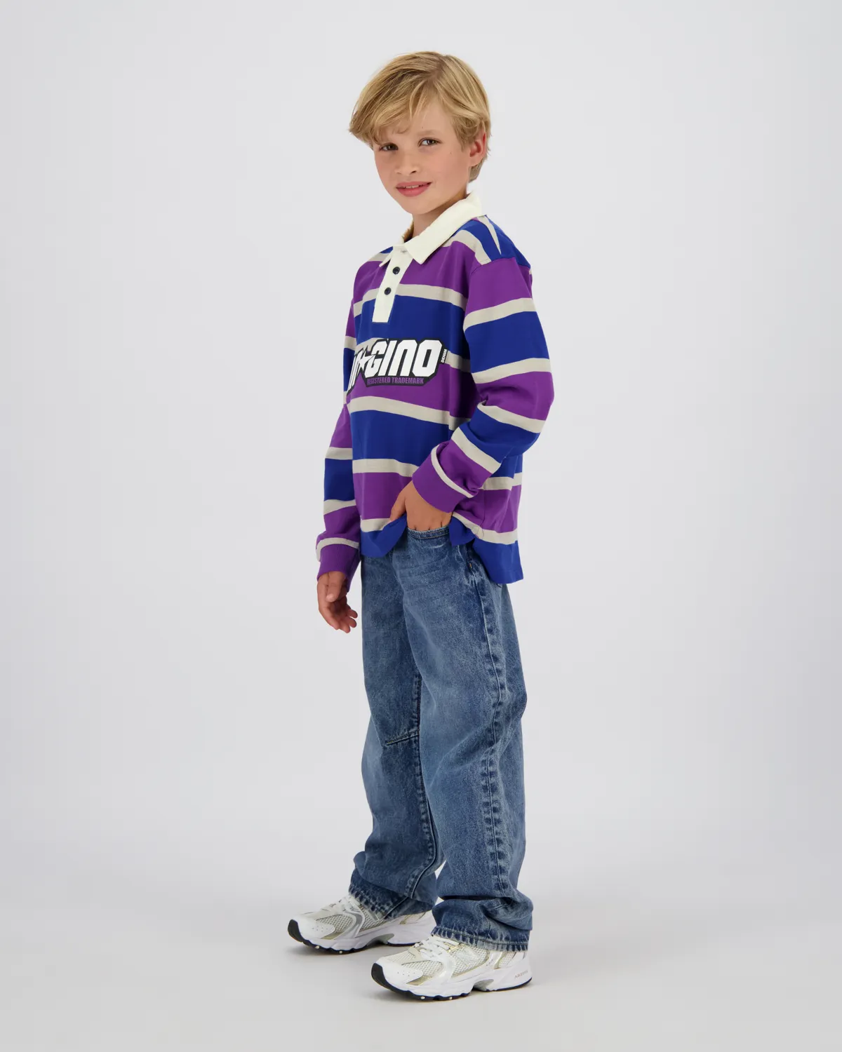 Jongens Longsleeve Polo Nayo | Paars