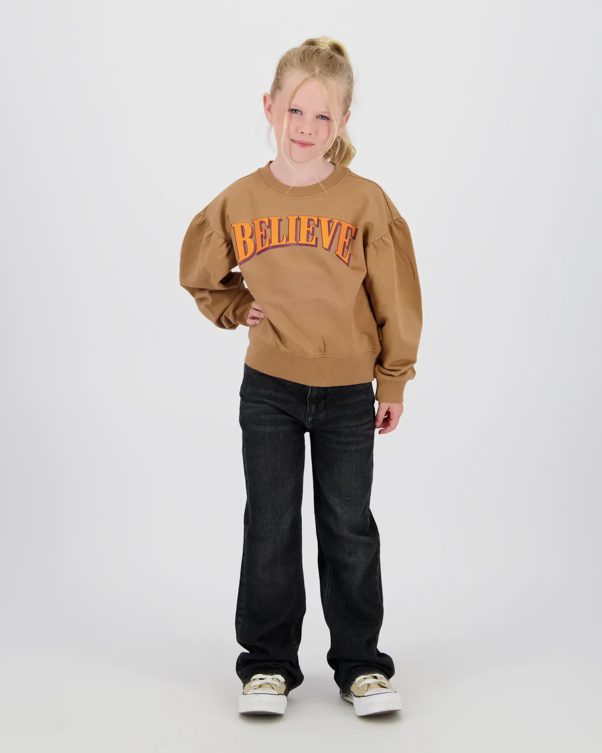 Meisjes Sweater Noran | Bruin