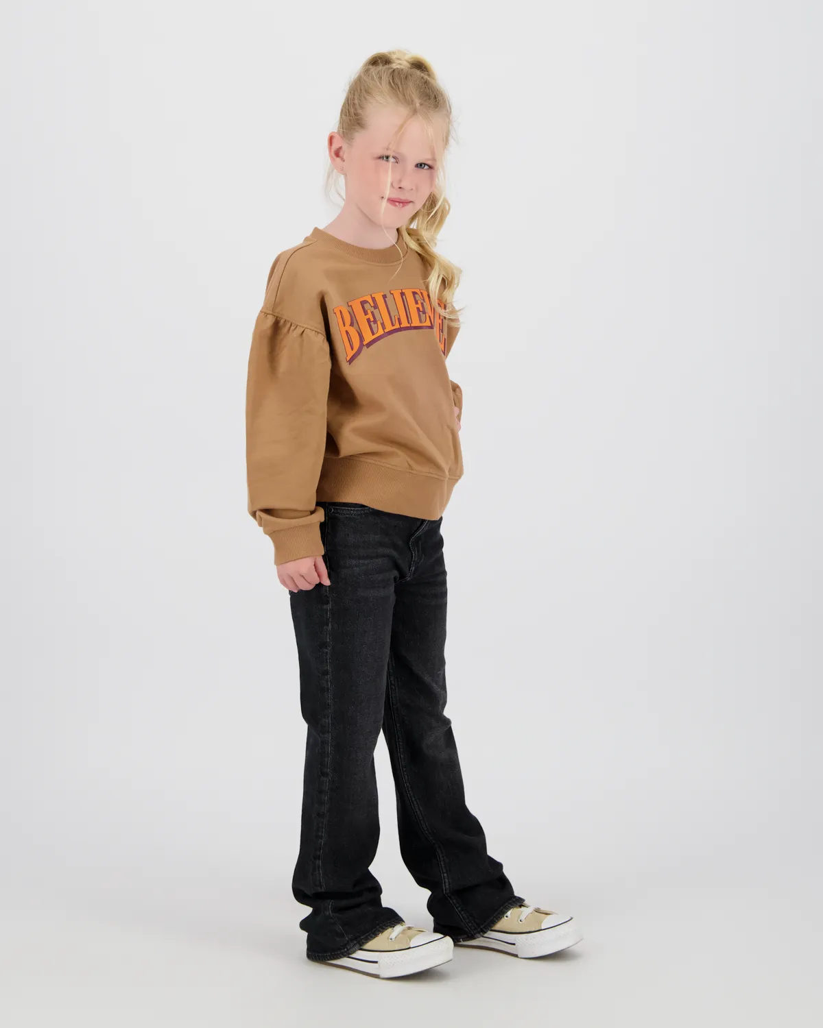 Meisjes Sweater Noran | Bruin