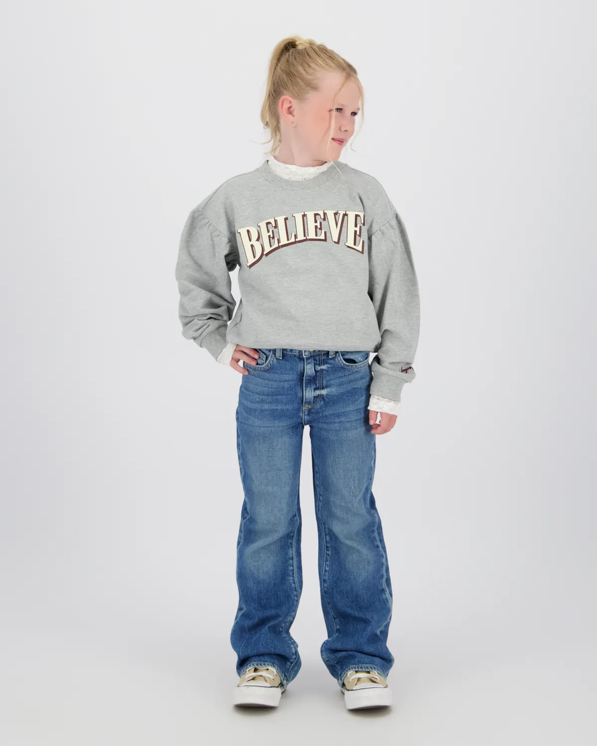 Meisjes Sweater Noran | Grijs