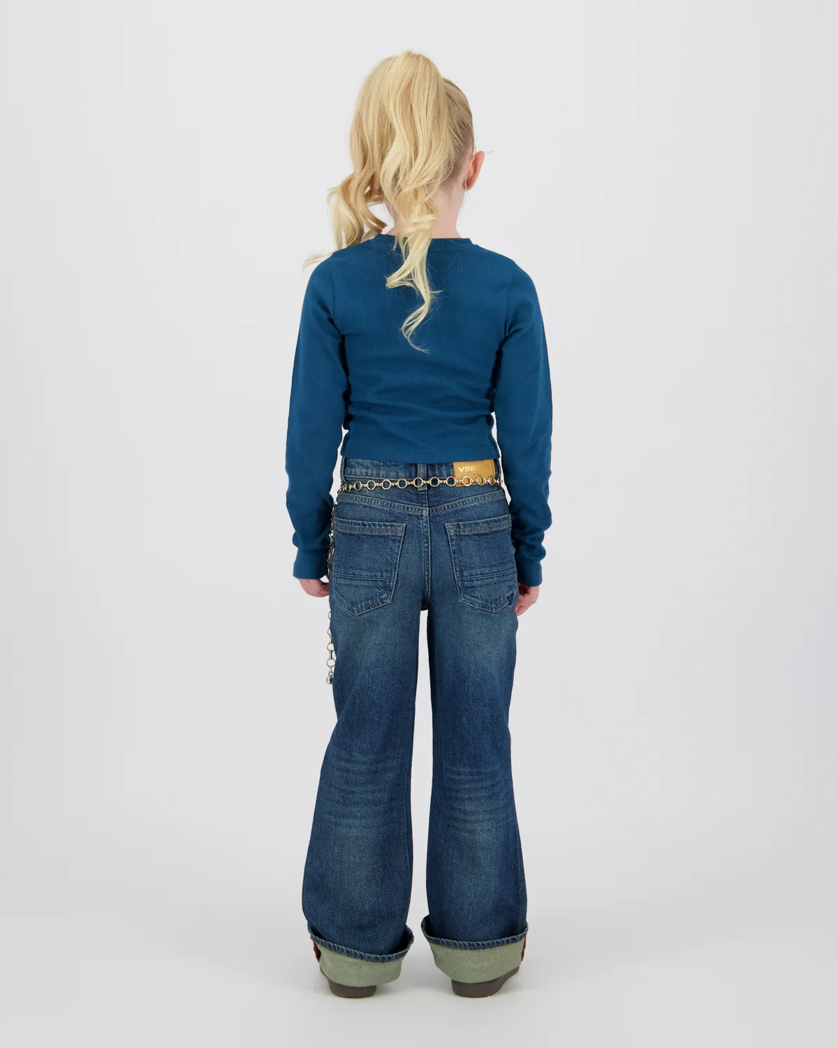 Top G-basic-crop rib longsleeve