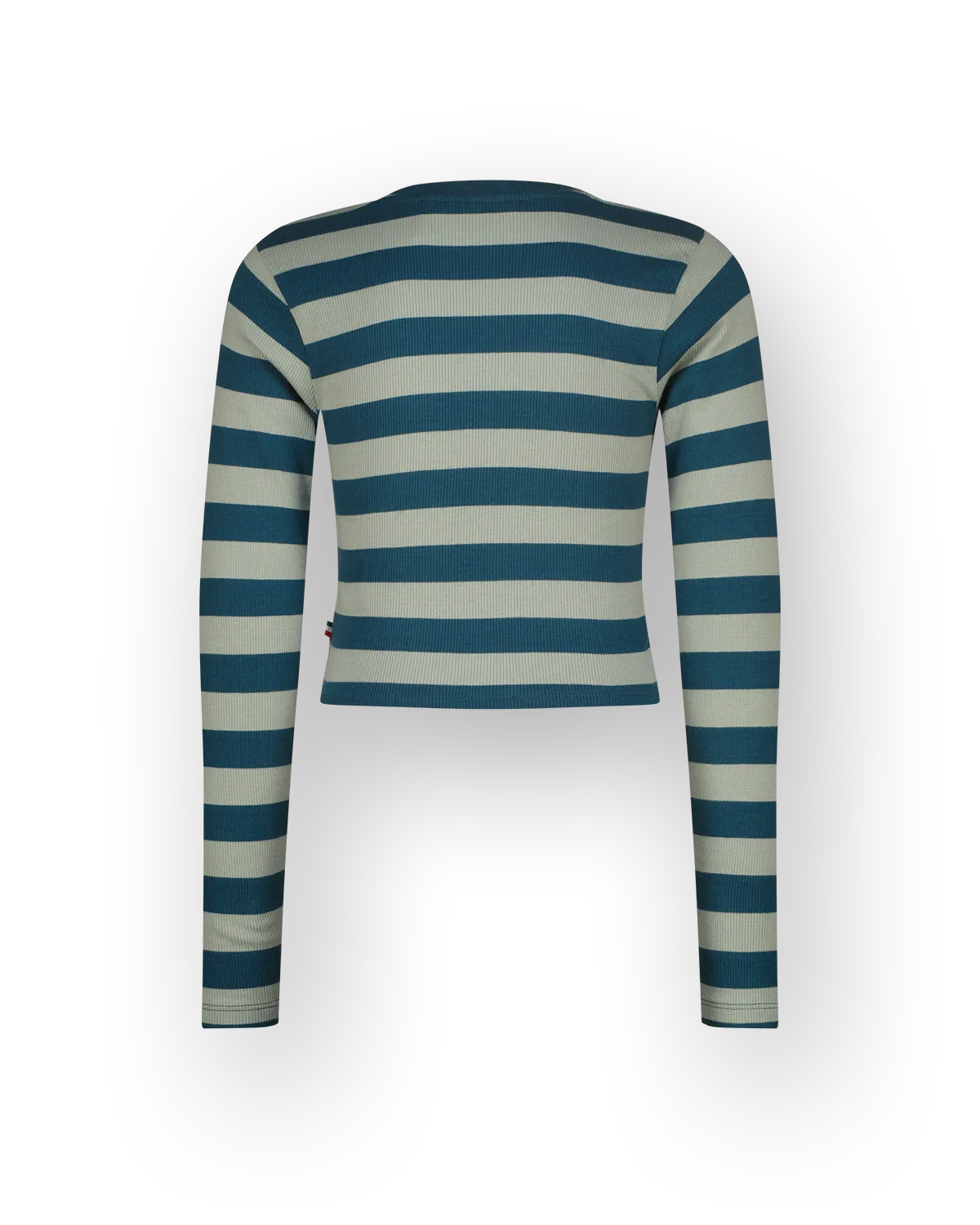 Meisjes Top G-basic-crop rib stripe | Groen