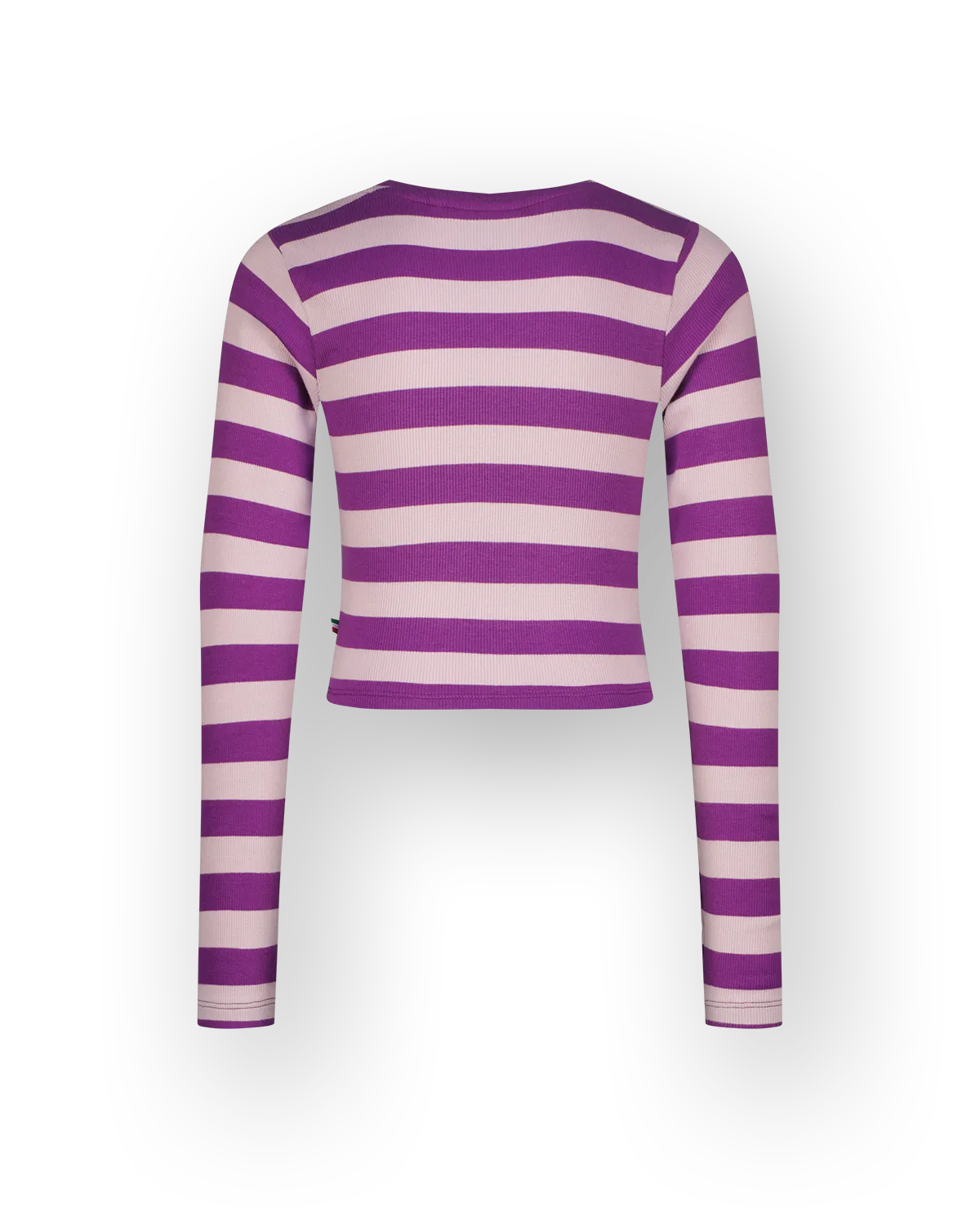 Top G-basic-crop rib stripe