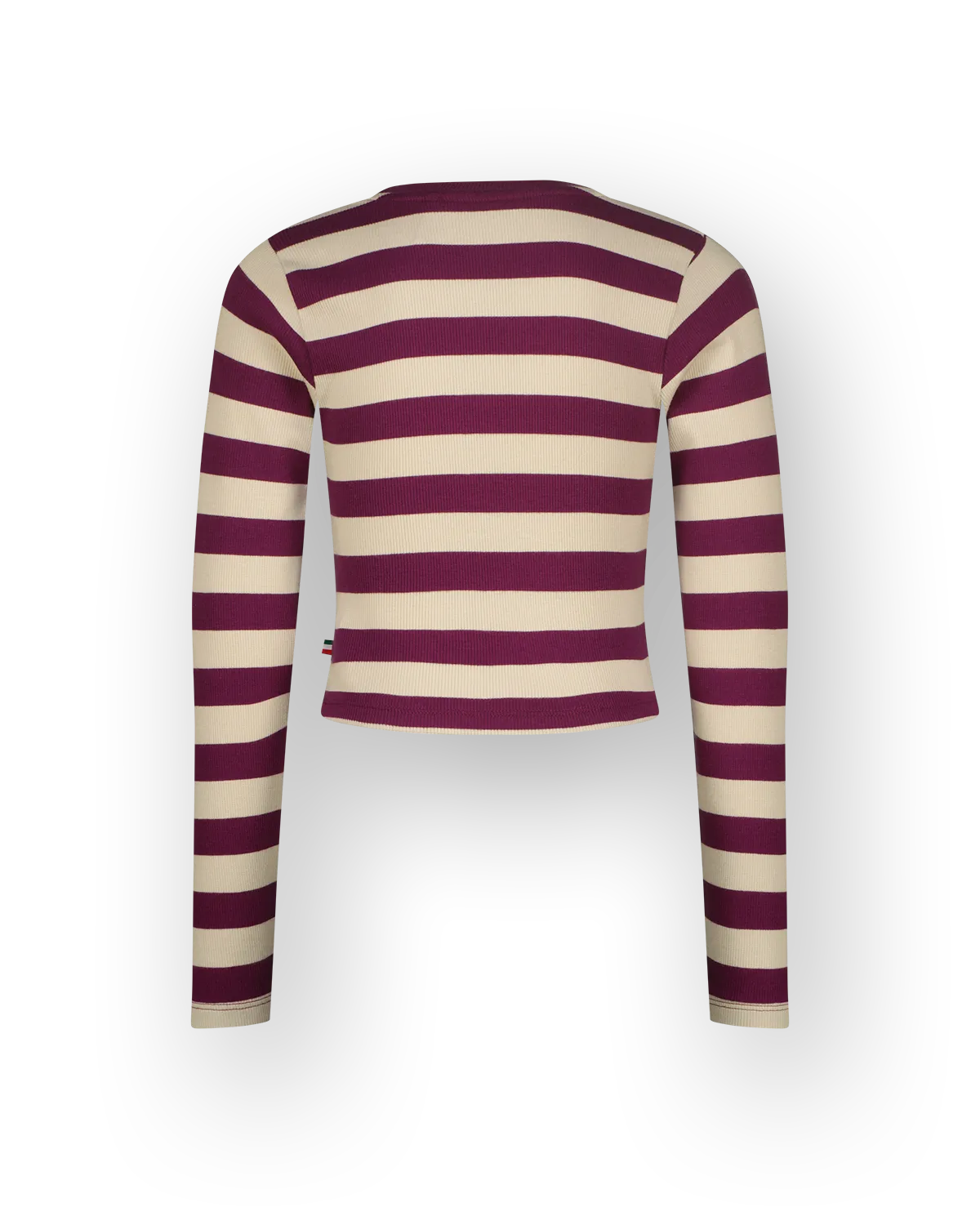 Meisjes Top G-basic-crop rib stripe | Paars