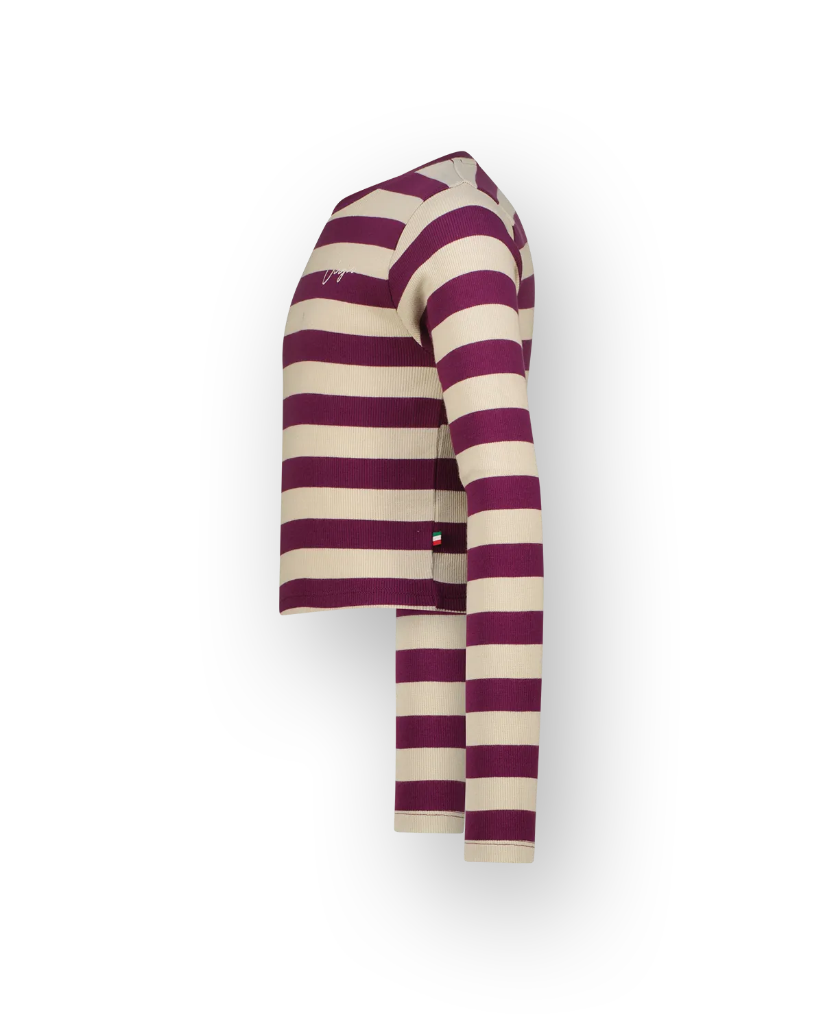 Meisjes Top G-basic-crop rib stripe | Paars