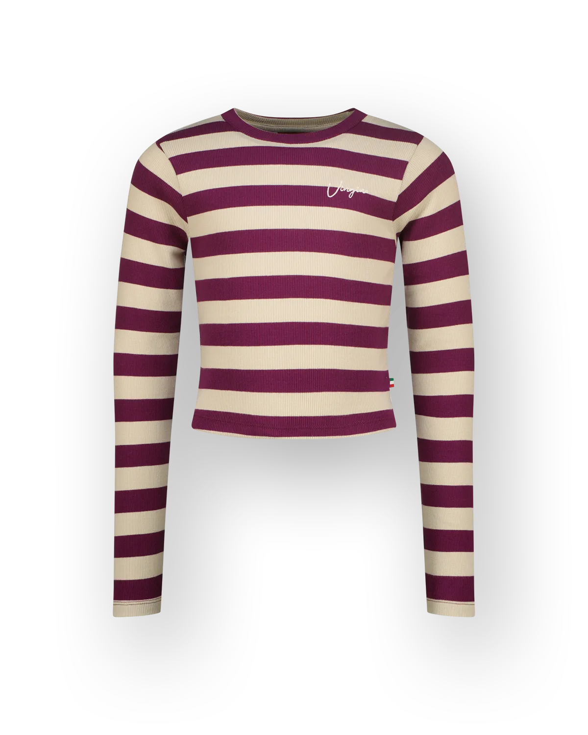 Meisjes Top G-basic-crop rib stripe | Paars