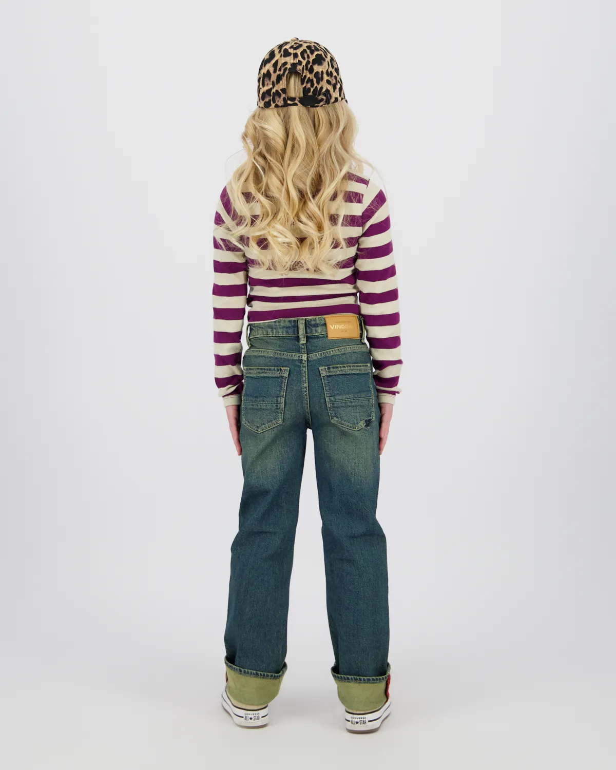 Meisjes Top G-basic-crop rib stripe | Paars