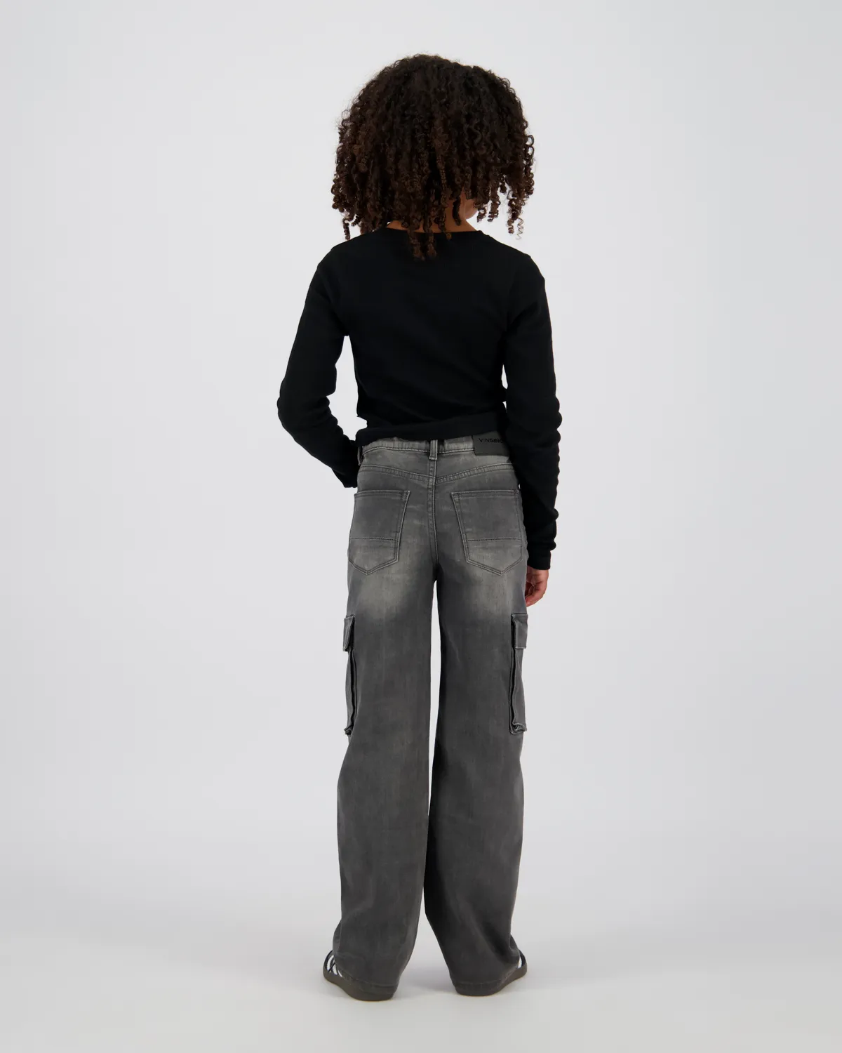 Girls Wide leg Jeans Coco Cargo | Black