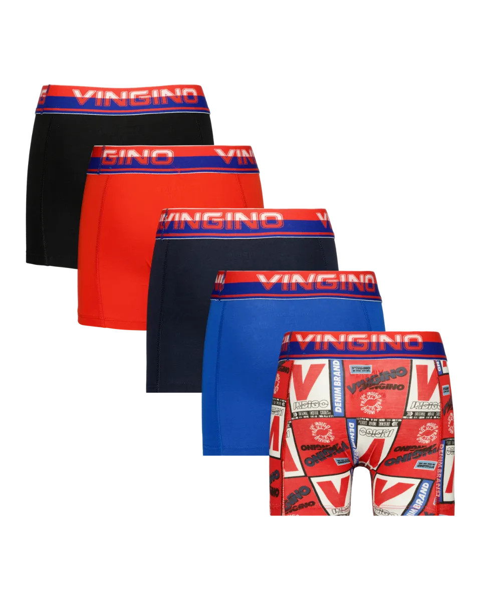 Boys Boxer B-231-14  Athletics Team 5 Pack | Red