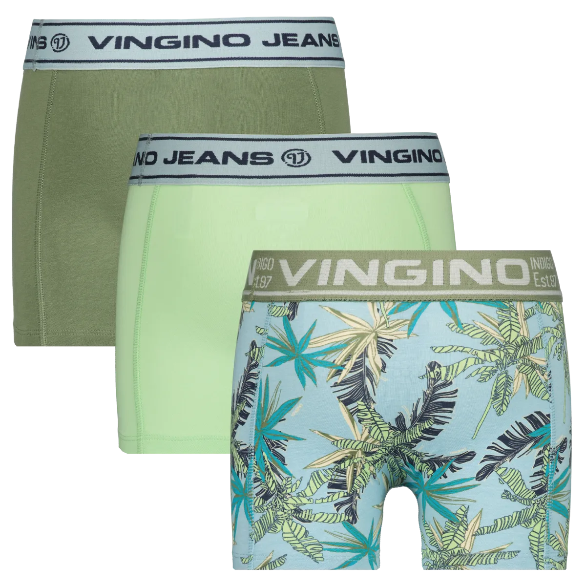 Jongens Boxer B-232-1 Soft Palm 3 Pack | Groen