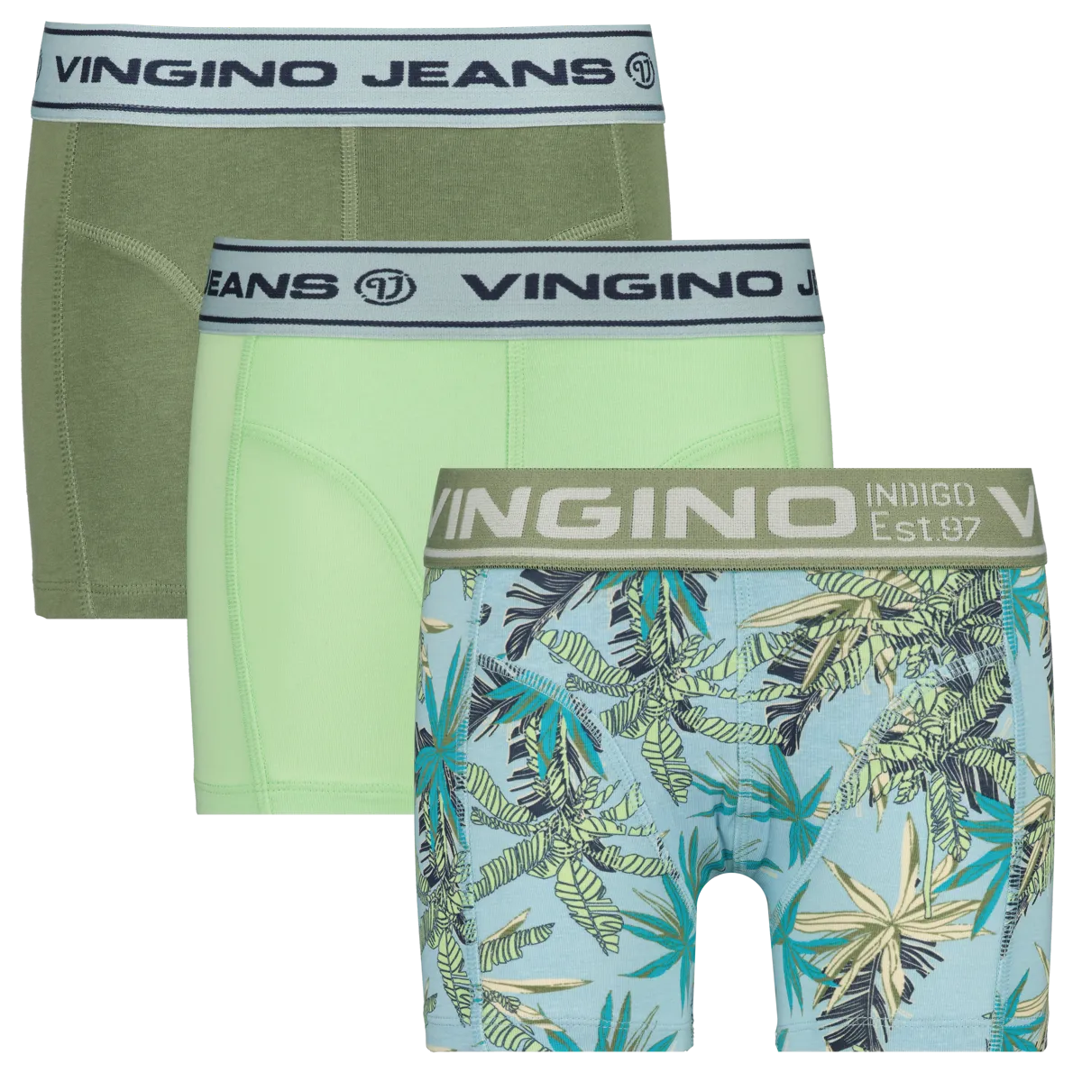 Jongens Boxer B-232-1 Soft Palm 3 Pack | Groen