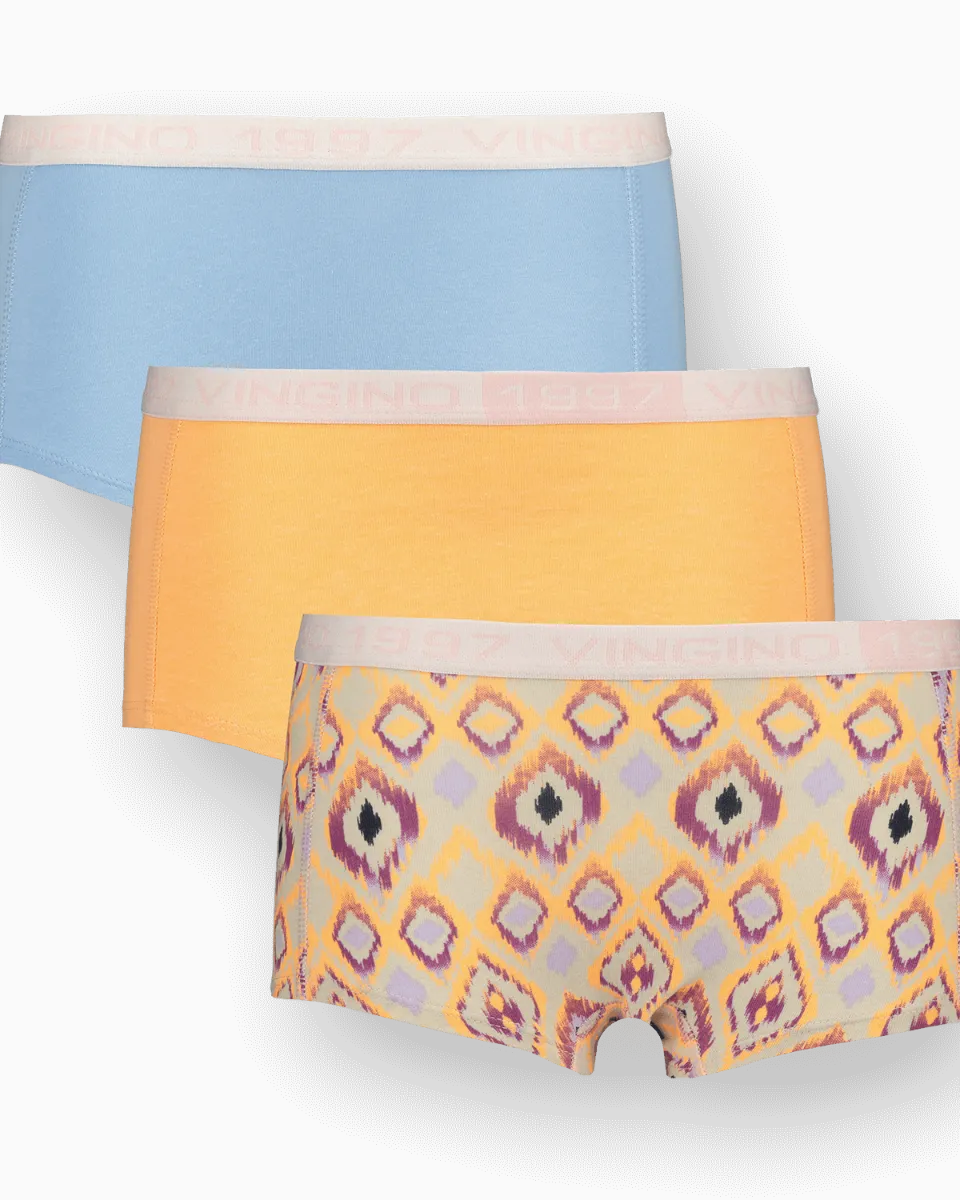 Girls Underwear Ikat 3 Pack | Orange