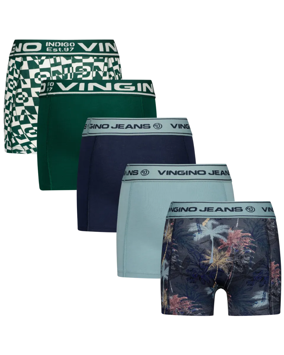 Jongens Boxer B-233-4 School Boy 5 Pack | Blauw