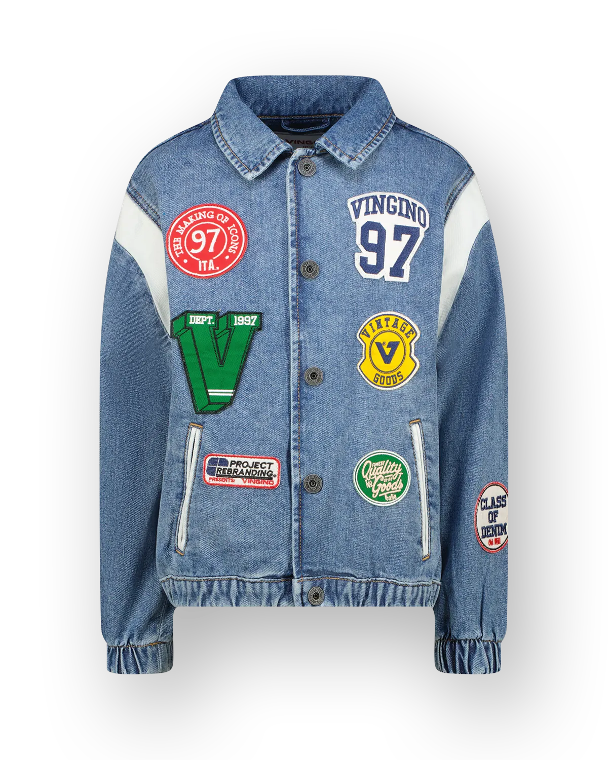 Jongens Boxy Jas Figo badge | Blauw