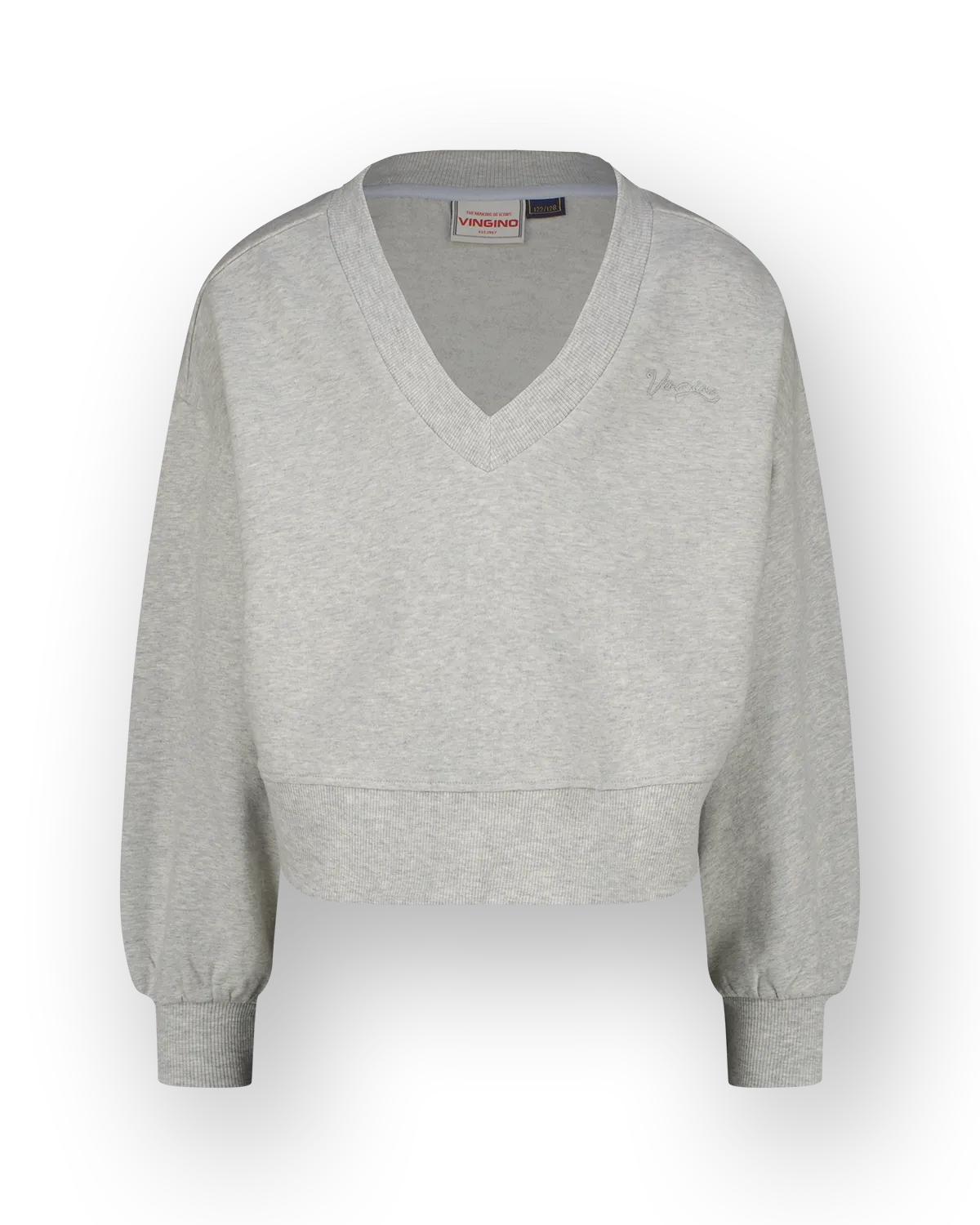 Girls Sweater Basic-V neck | Grey