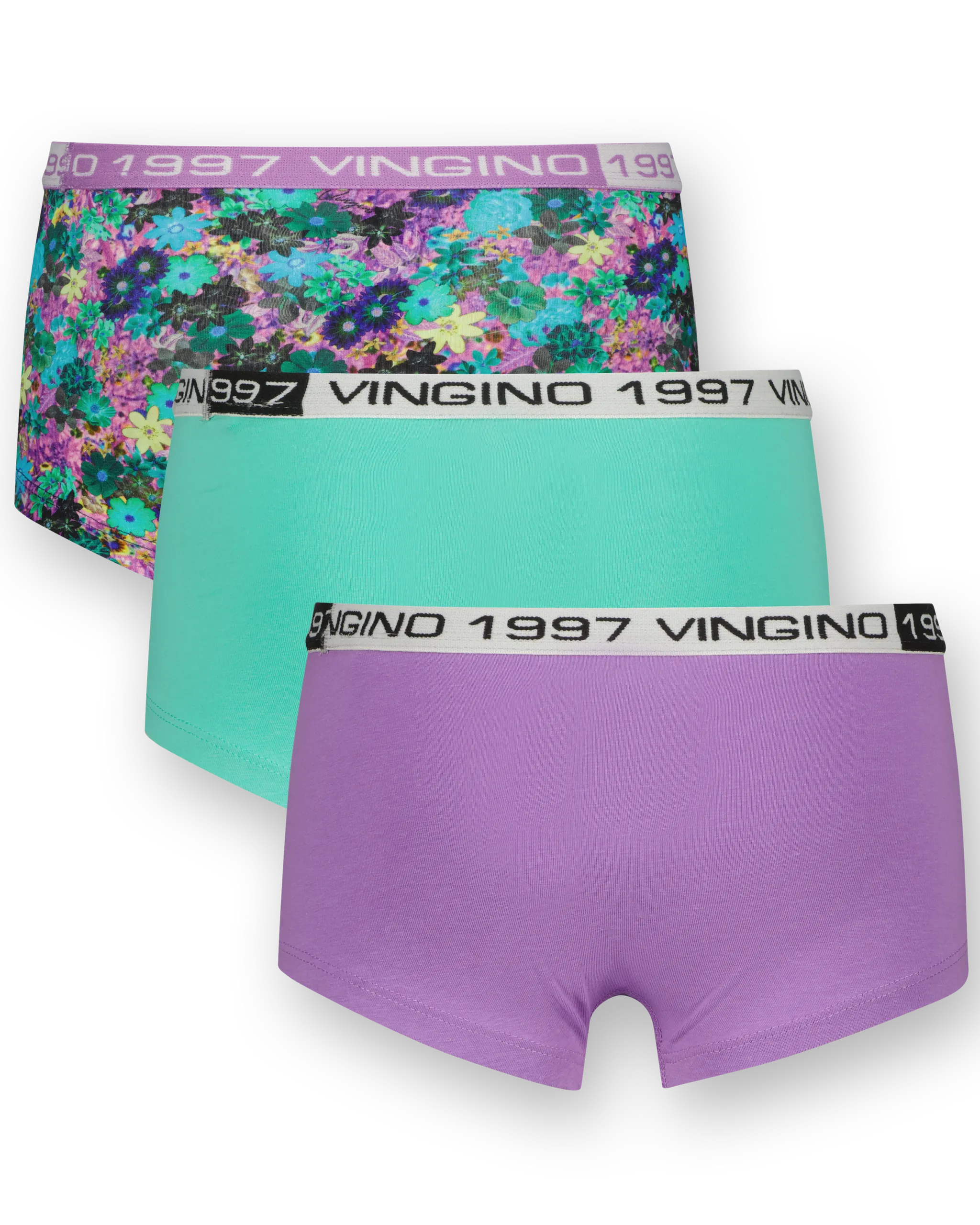 Girls Hipster 14 Multi Flower 3 Pack | Purple