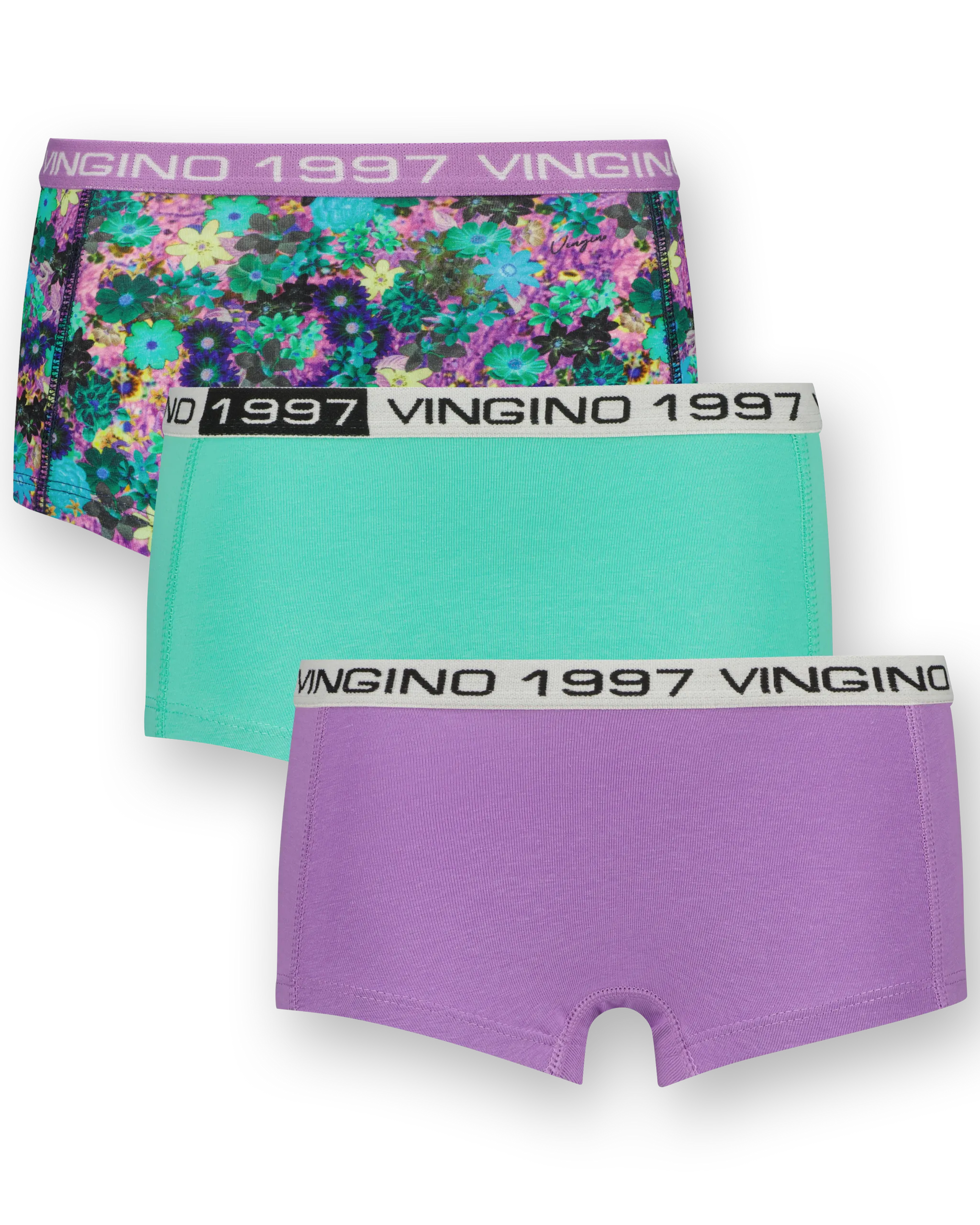 Girls Hipster 14 Multi Flower 3 Pack | Purple