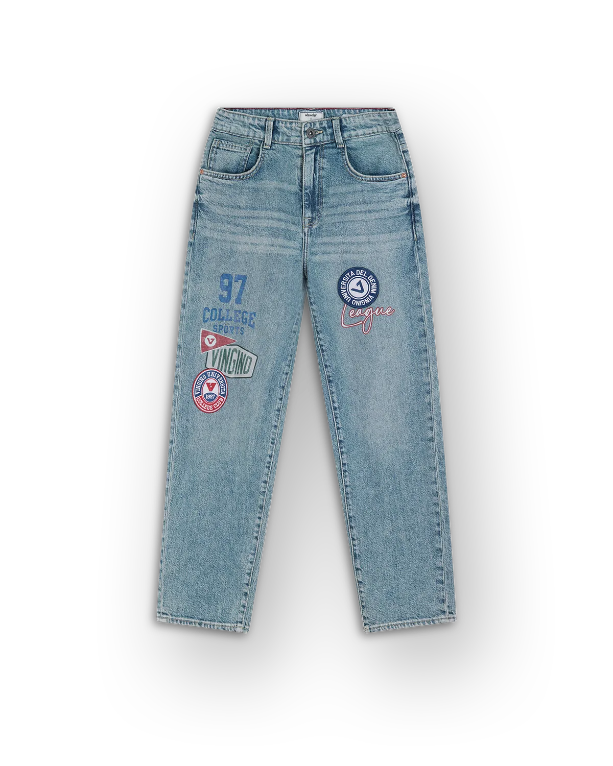 Jongens Baggy Jeans Karter badge | Blauw