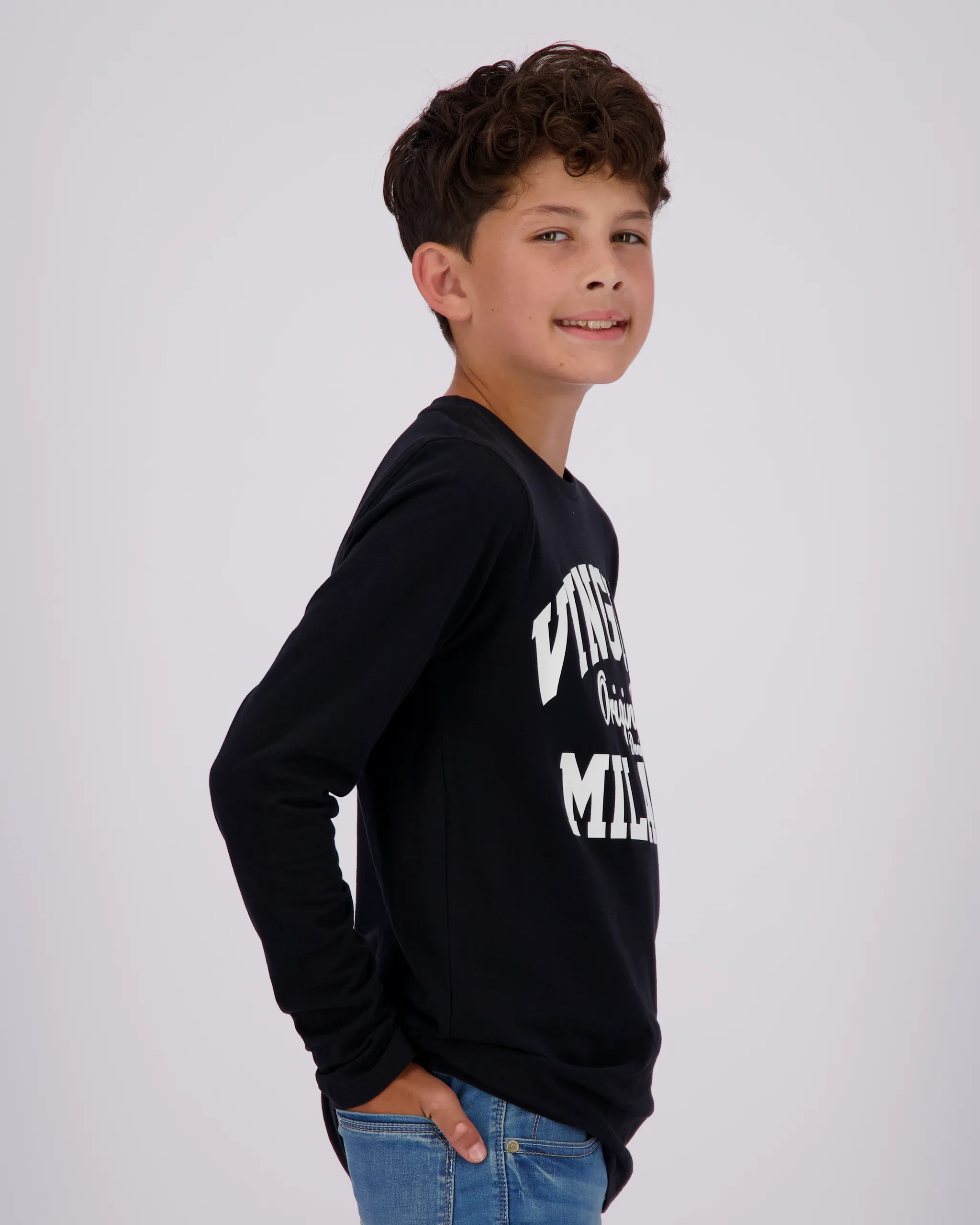 Jongens Classic logo Longsleeve | Zwart