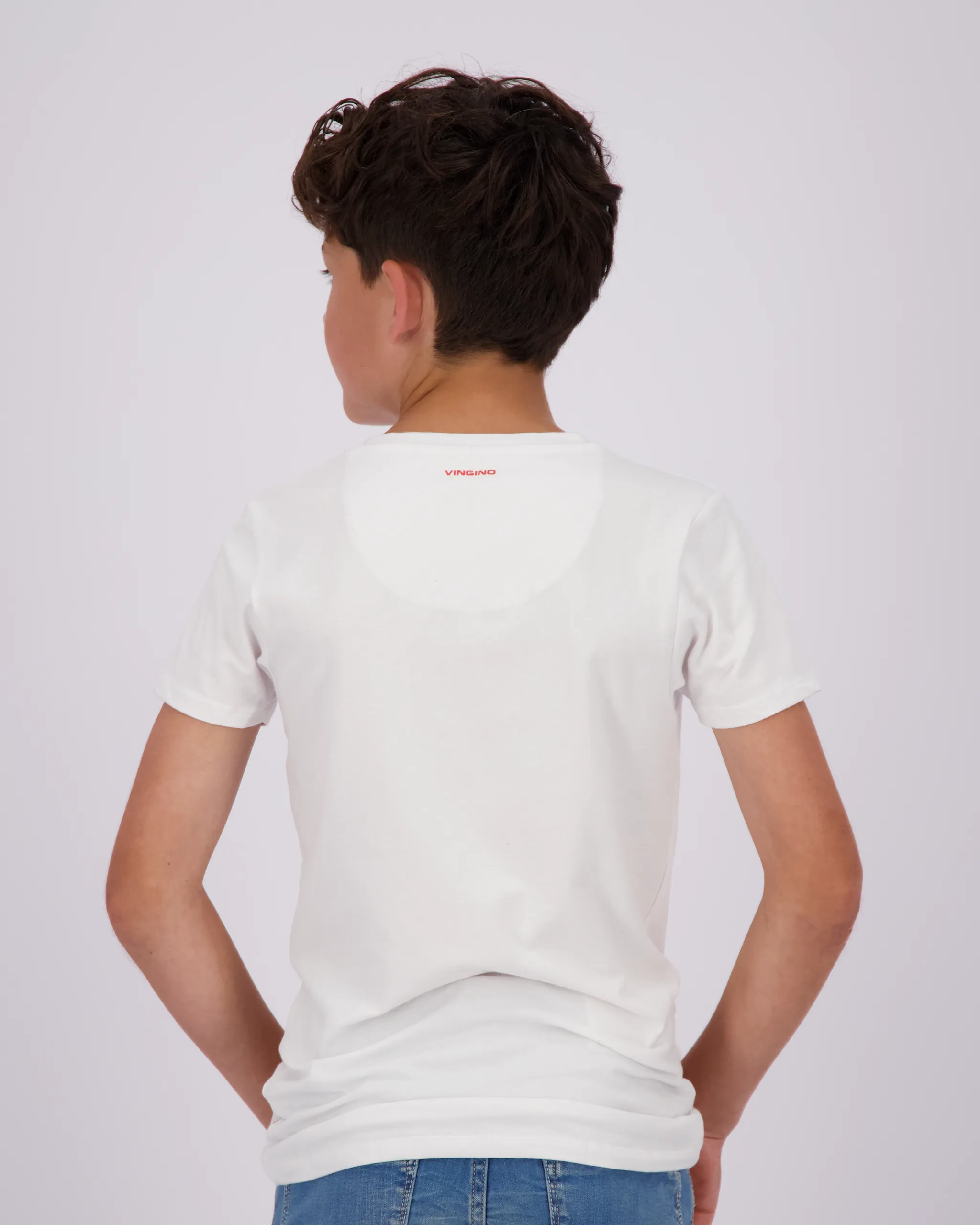 Jongens B Basic v-neck T-shirt | Wit