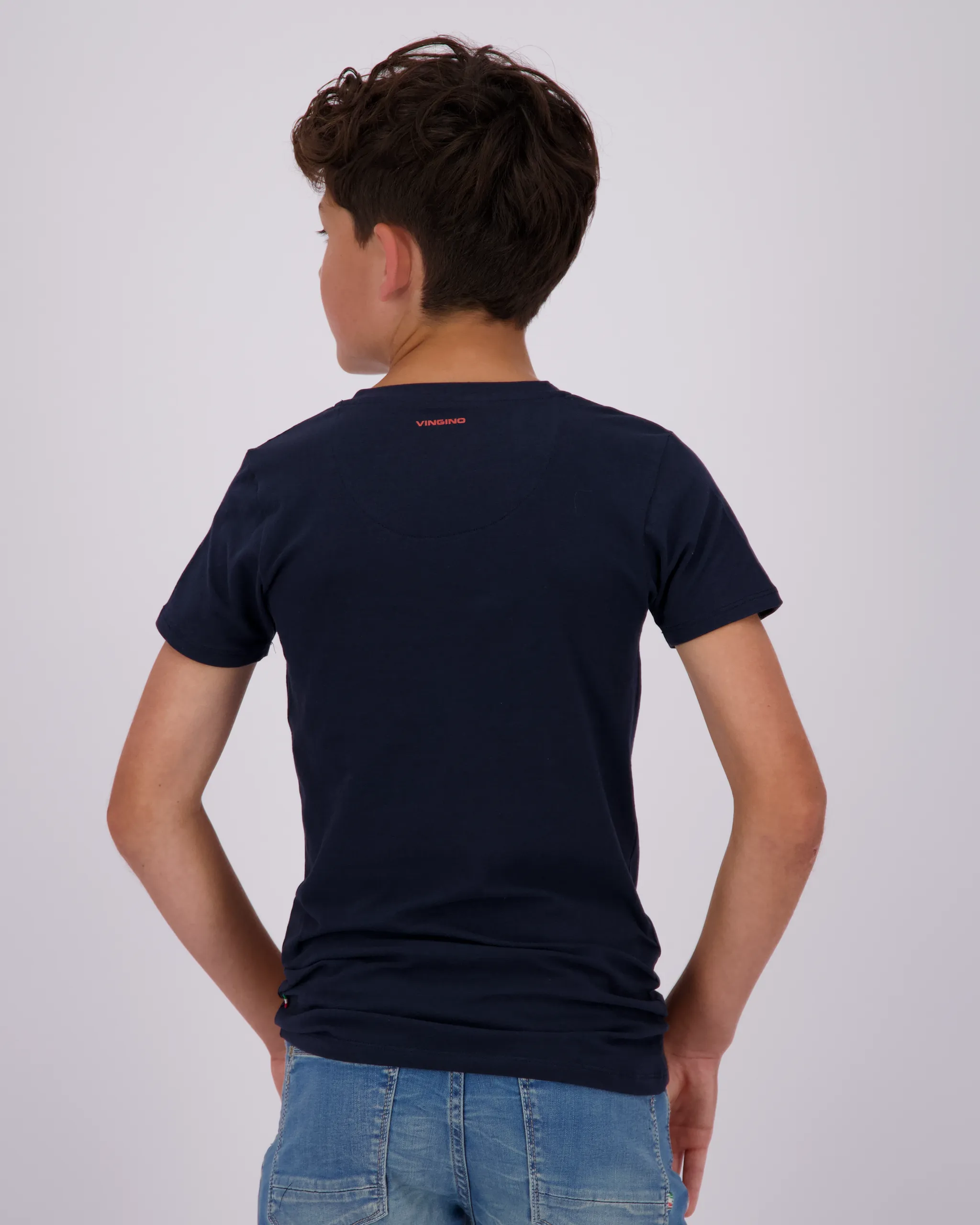 Jongens B Basic v-neck T-shirt | Blauw