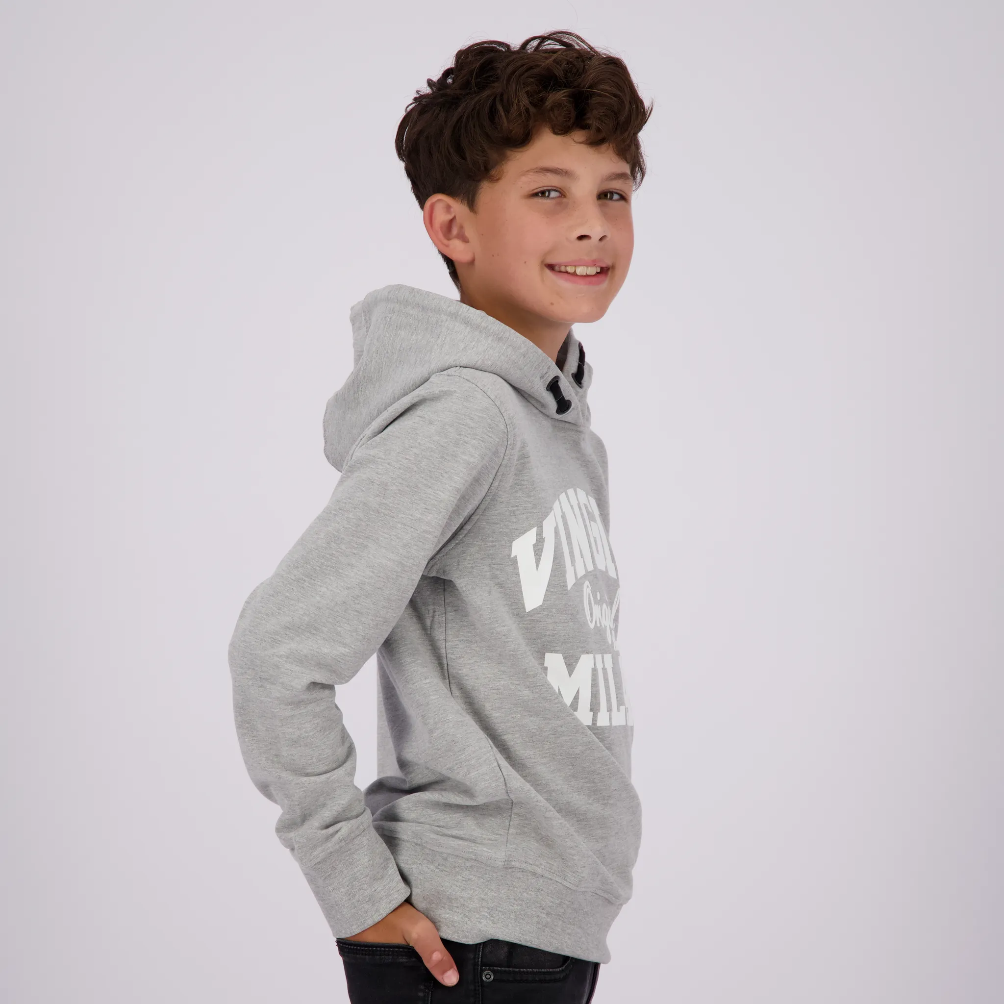Boys Classic logo hoody | Grey