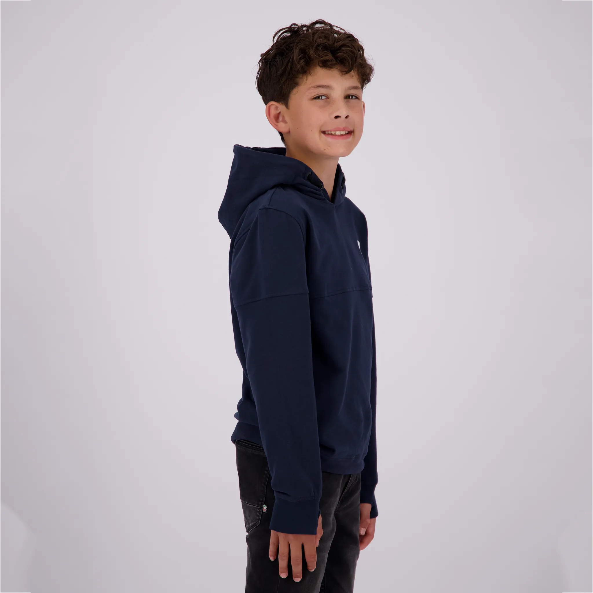 Jongens Basic logo hoodie | Blauw