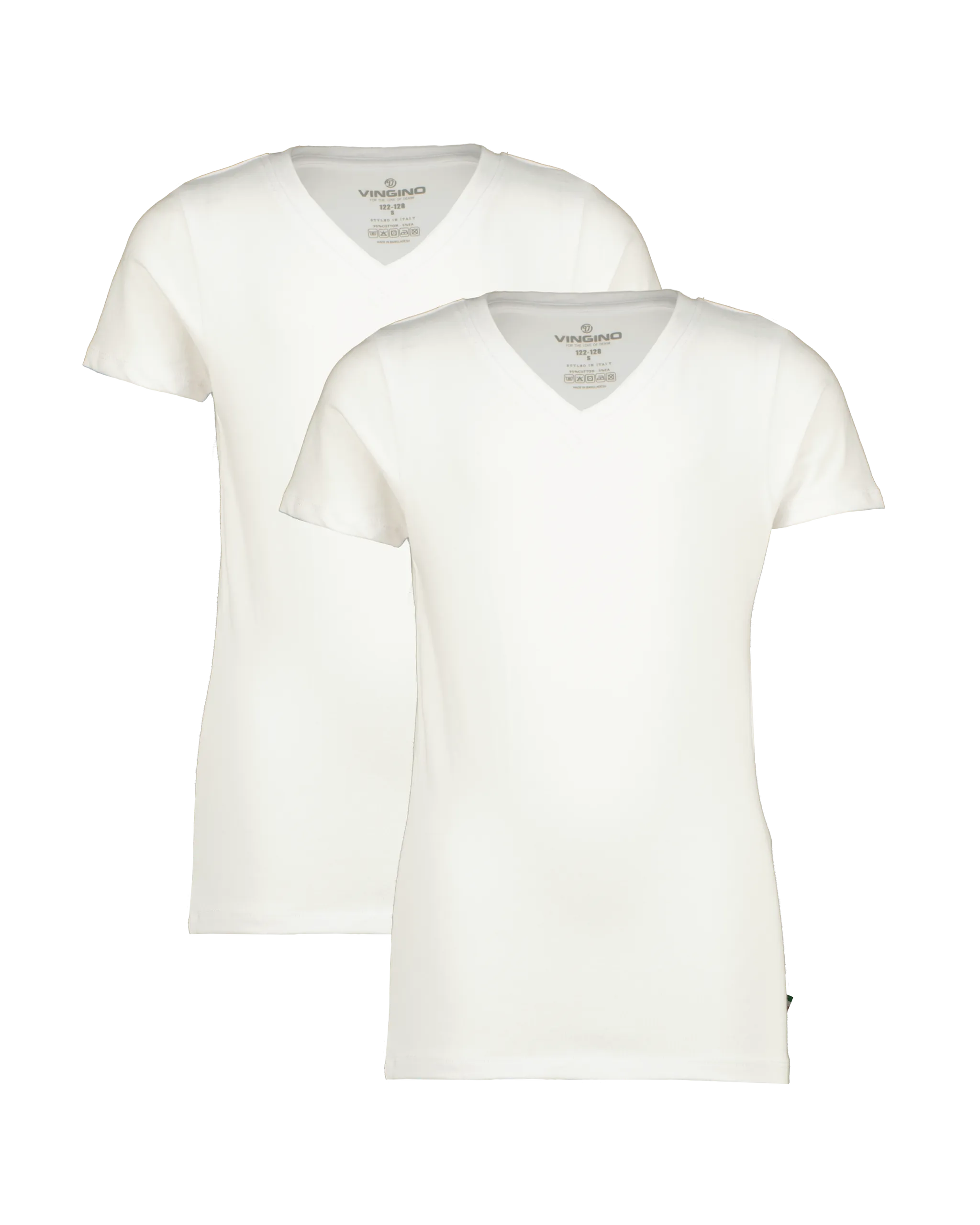 Boys T-shirt V-neck 2 pack | White