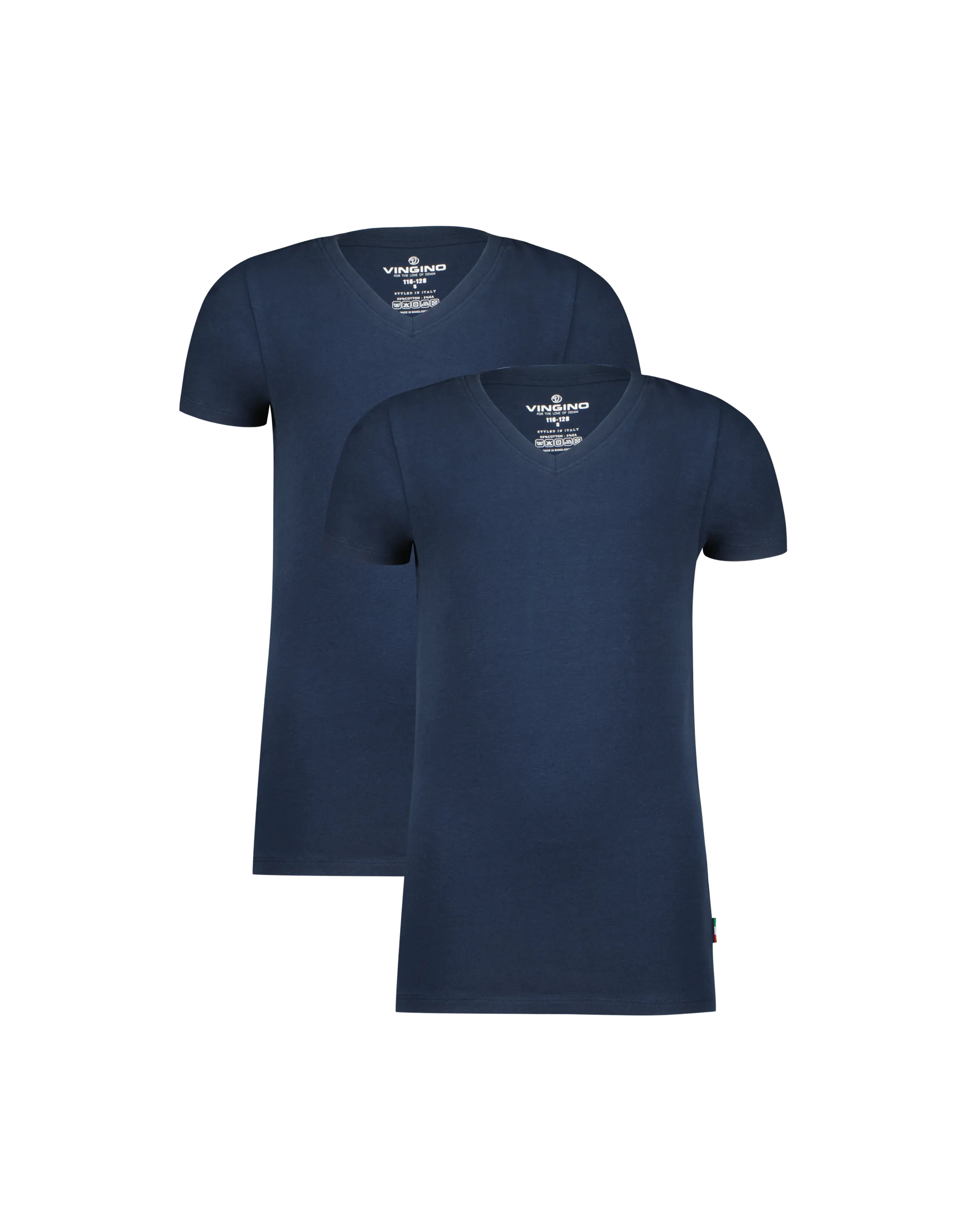 Boys T-shirt V-neck 2 pack | Blue