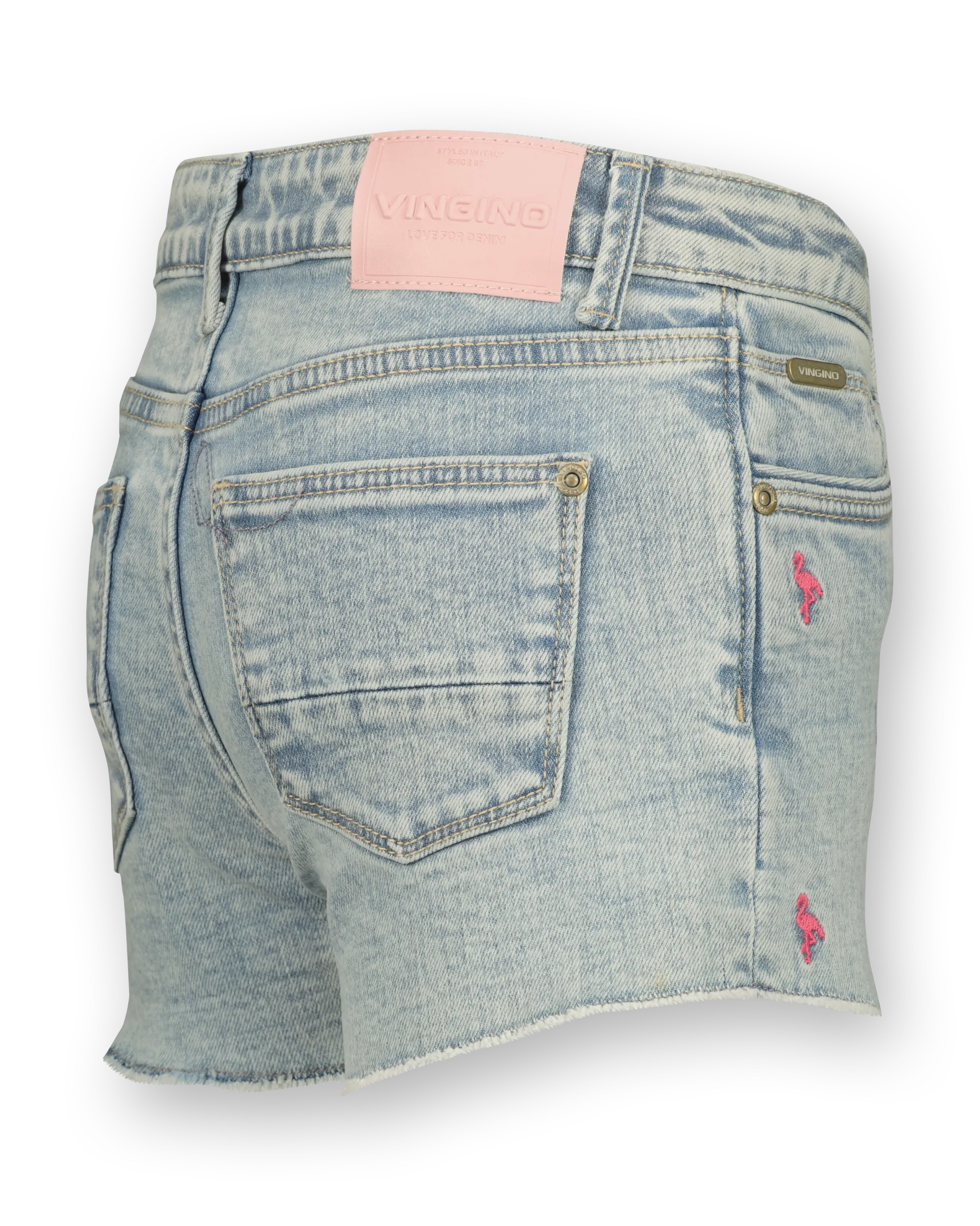 Korte broek high waist Dafina Flamingo