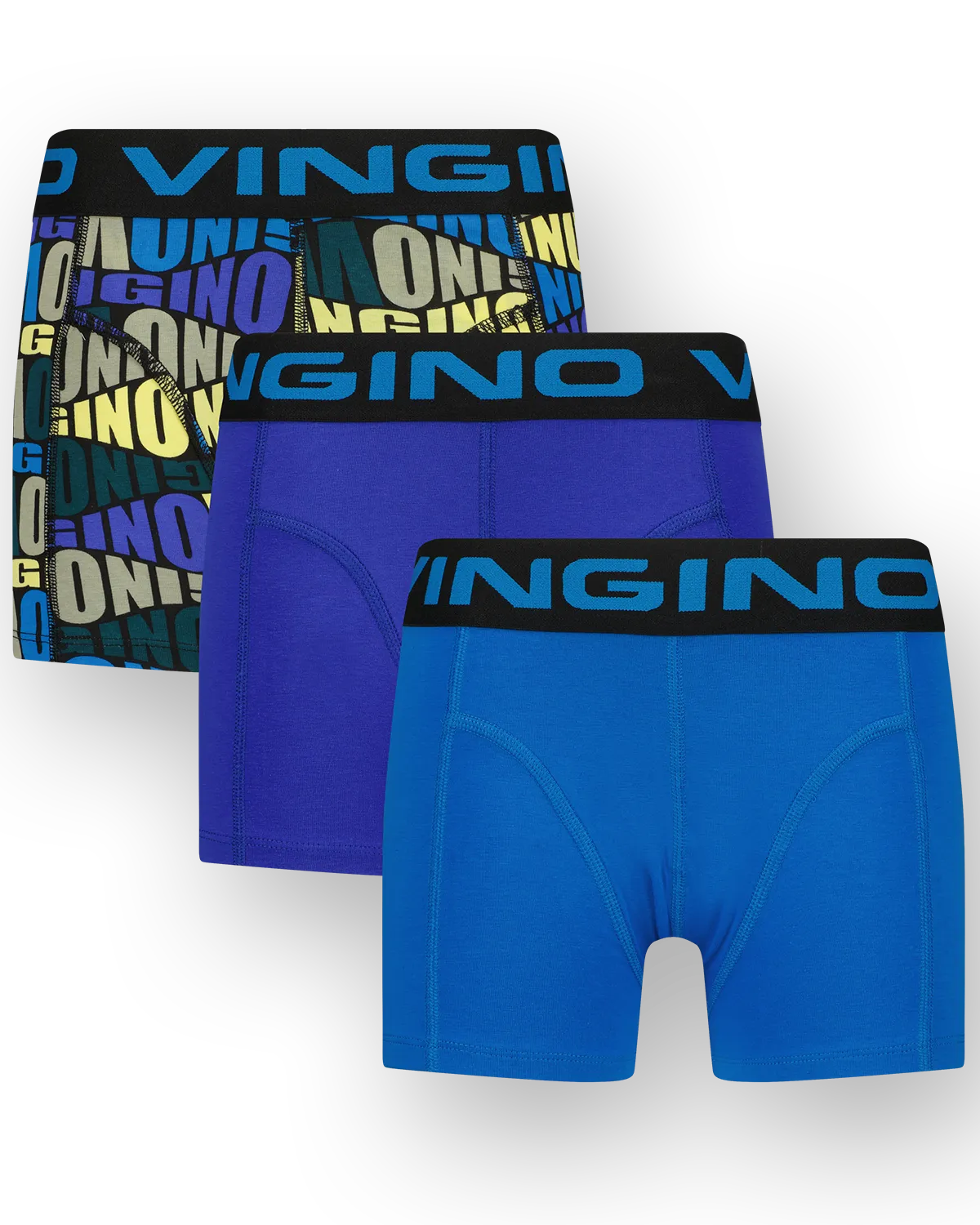 Jongens Boxer Blue text 3-pack | Blauw