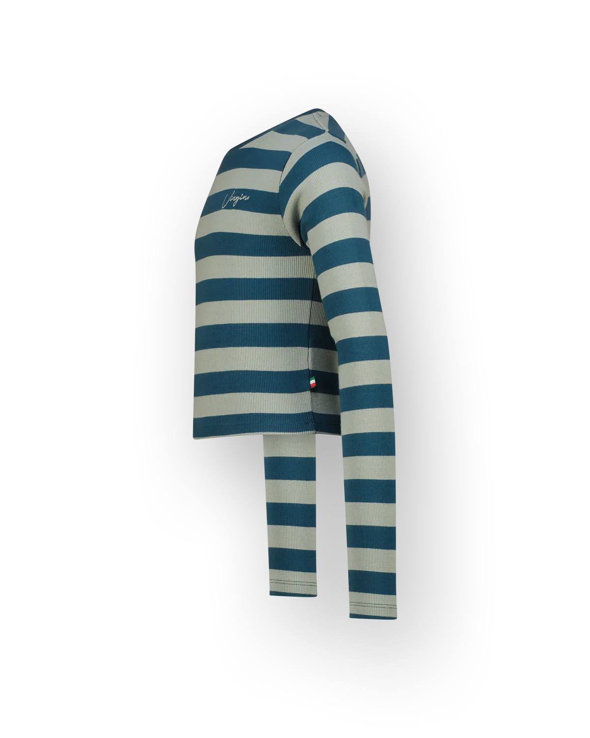 Meisjes Top G-basic-crop rib stripe | Groen
