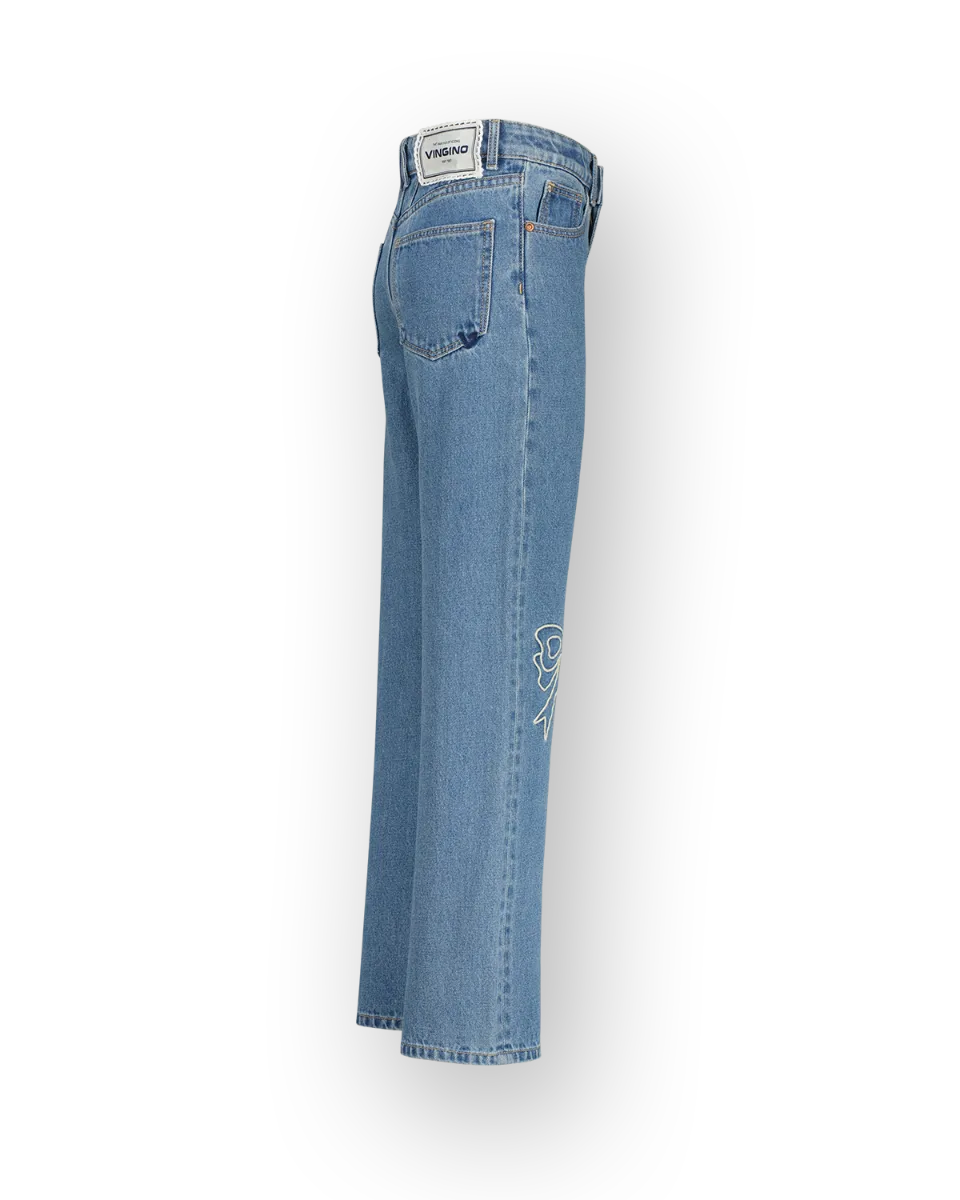 Meisjes Wide leg Jeans Cato Bow | Blauw