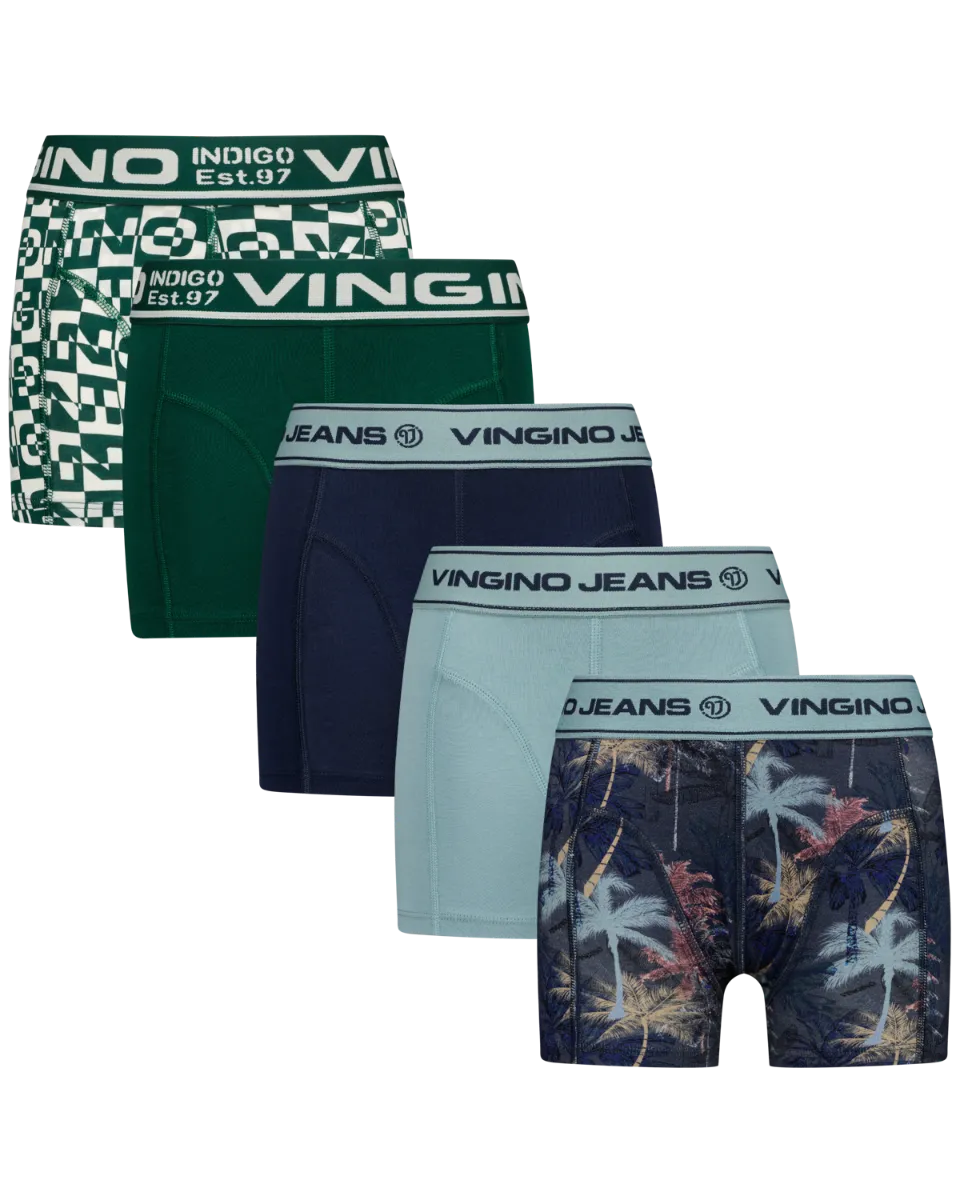Jongens Boxer B-233-4 School Boy 5 Pack | Blauw