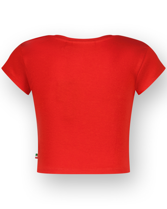 T-shirt Basic-Crop Rib Tee