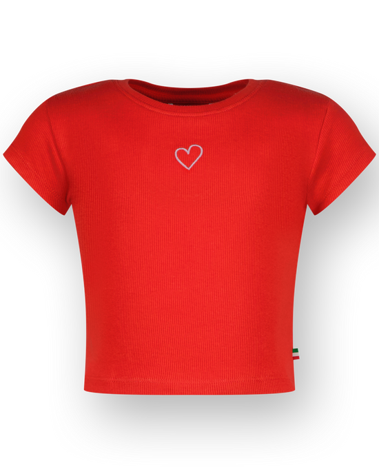 T-shirt Basic-Crop Rib Tee