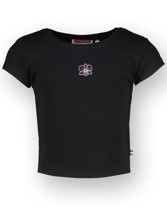 T-shirt Basic-Crop Rib Tee